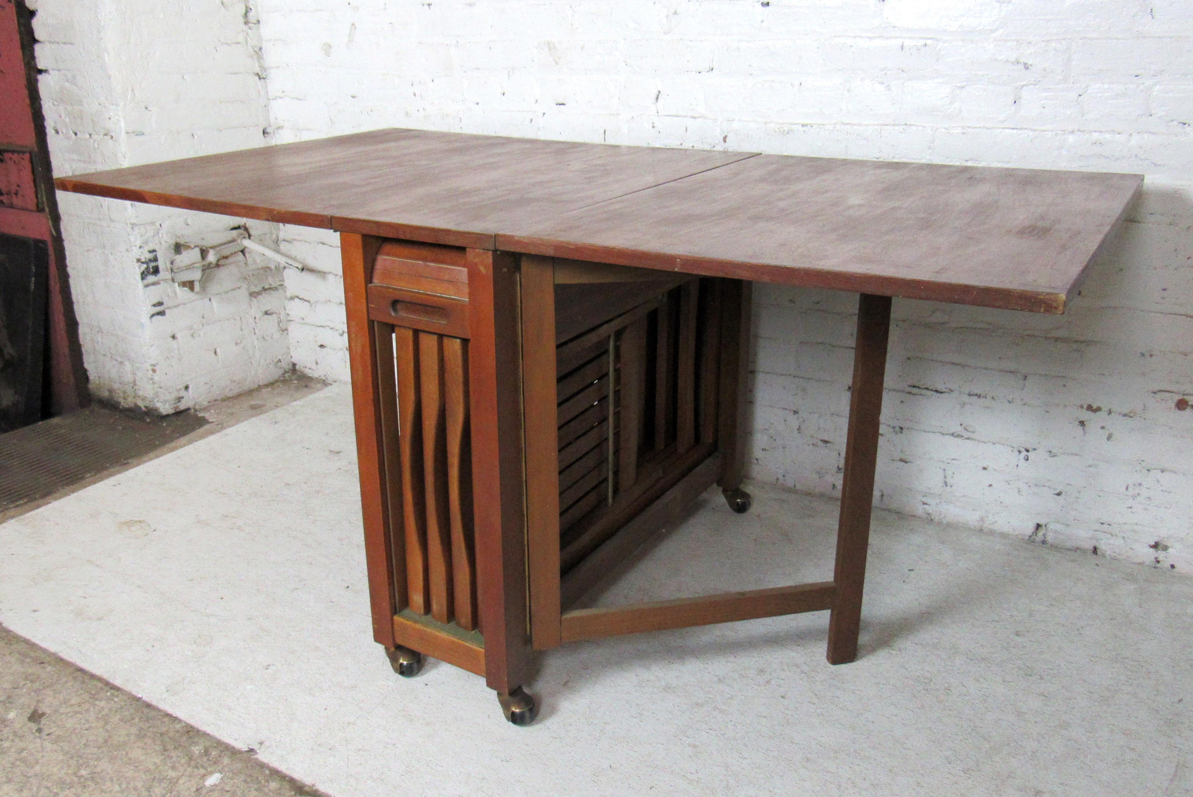 Mid-Century Modern Drop-Leaf Table 2