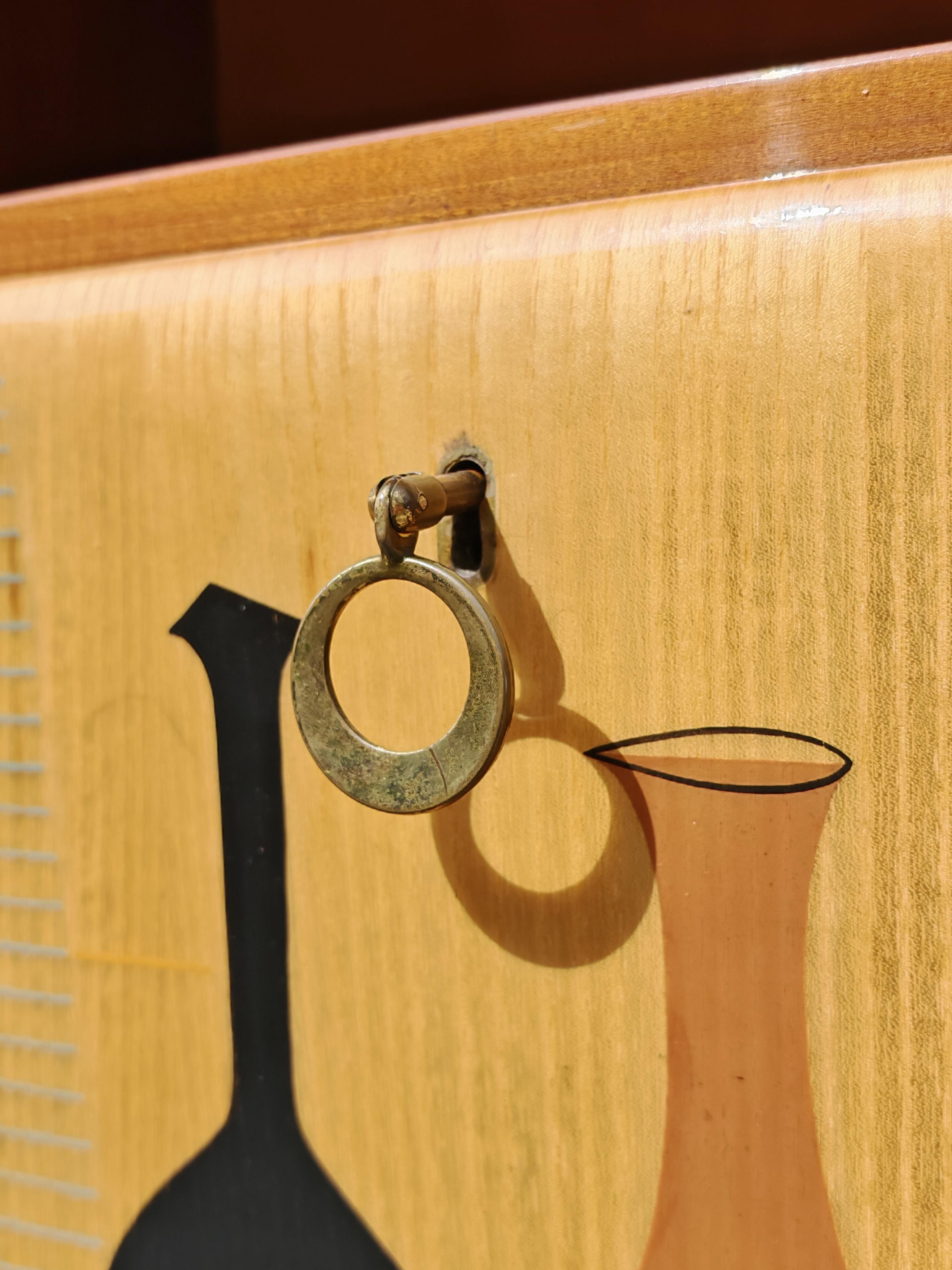Mid-20th Century Mid Century Modern Dry Bar Cabinet done in mahogany, Italy 1950s For Sale