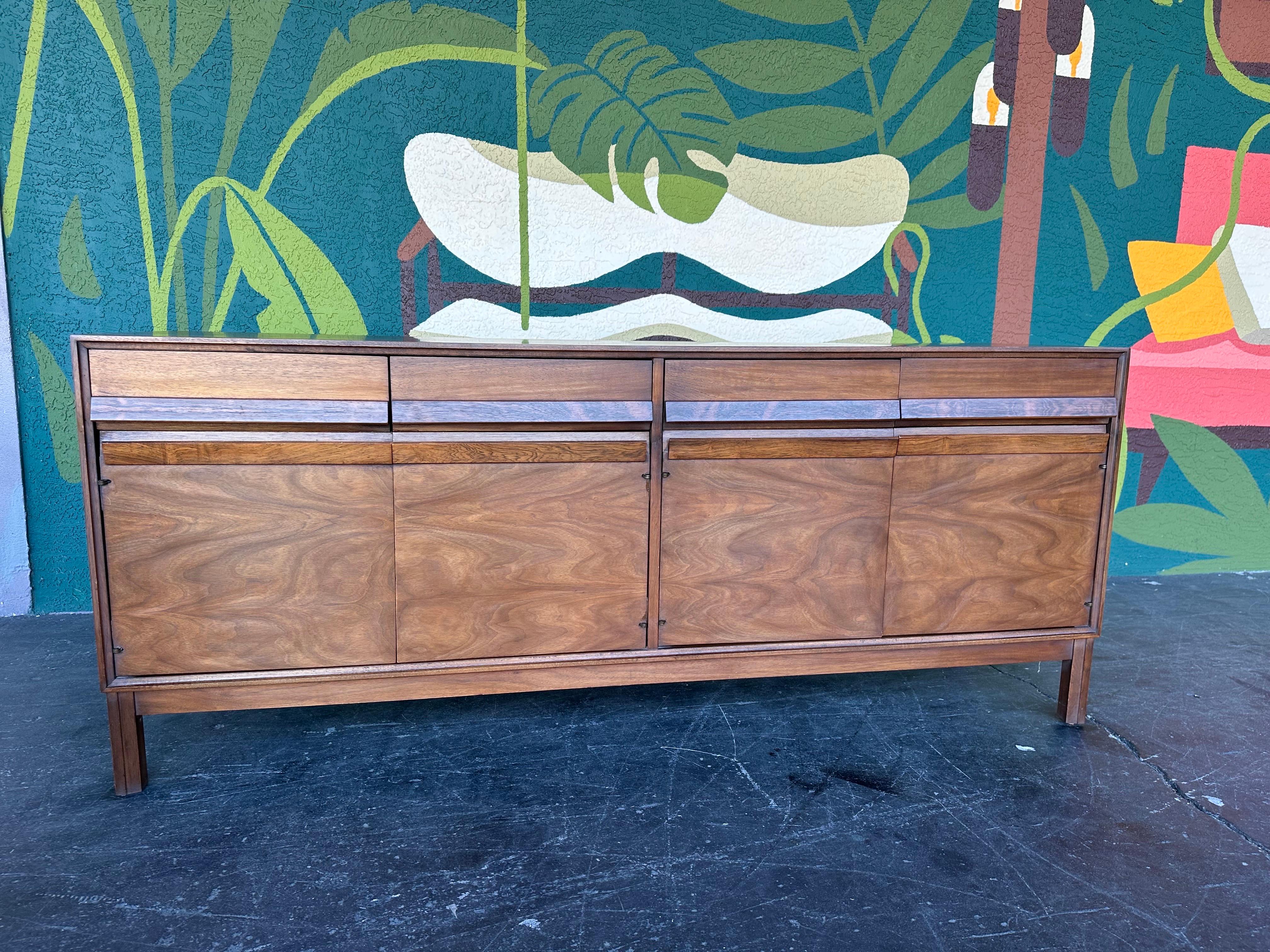 Glass Mid Century Modern Dry Bar Display Cabinet by American of Martinsville