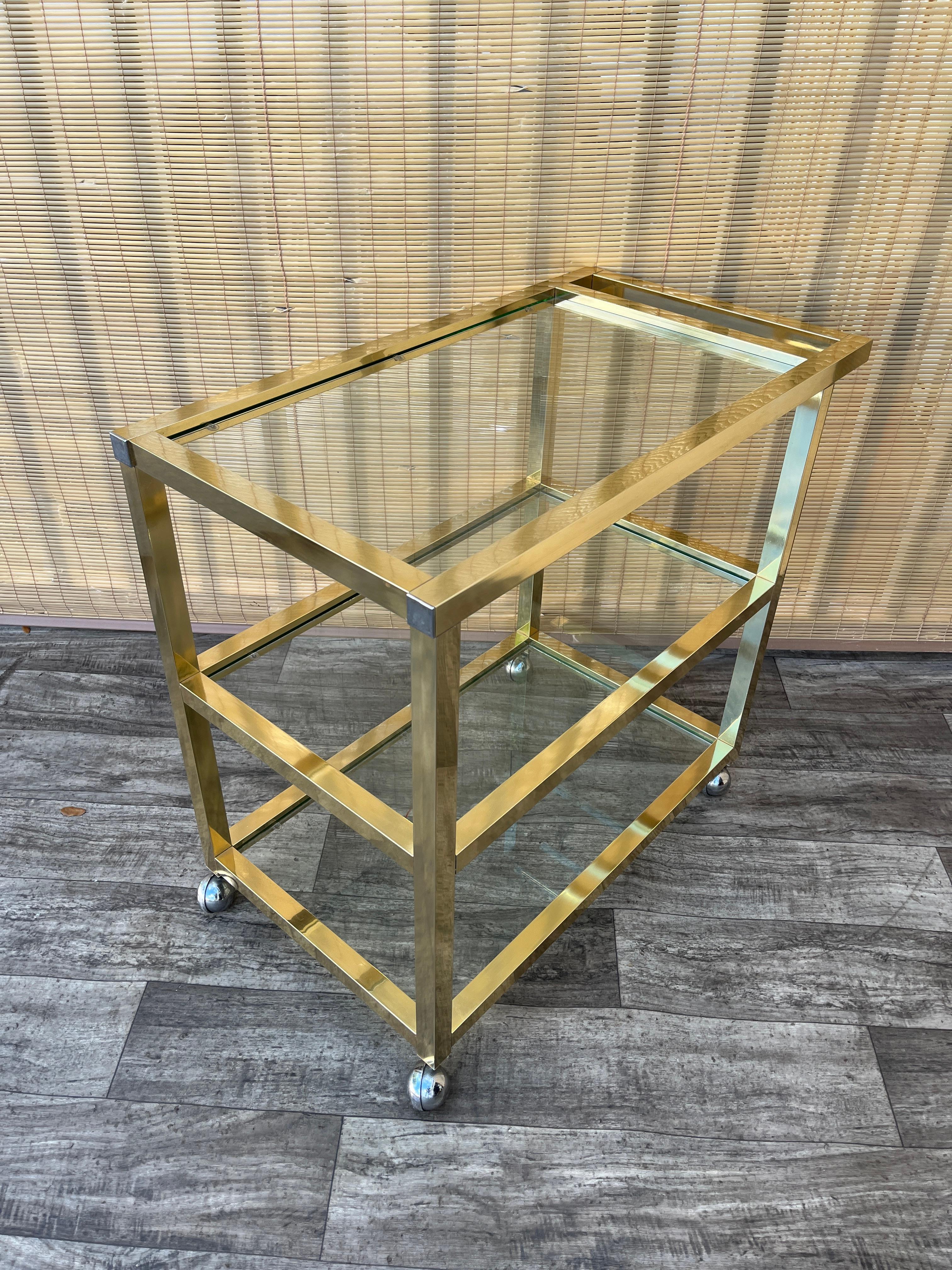 Mid Century Modern Dry Bar/ Serving Car in the Pierre Vandel Style ...
