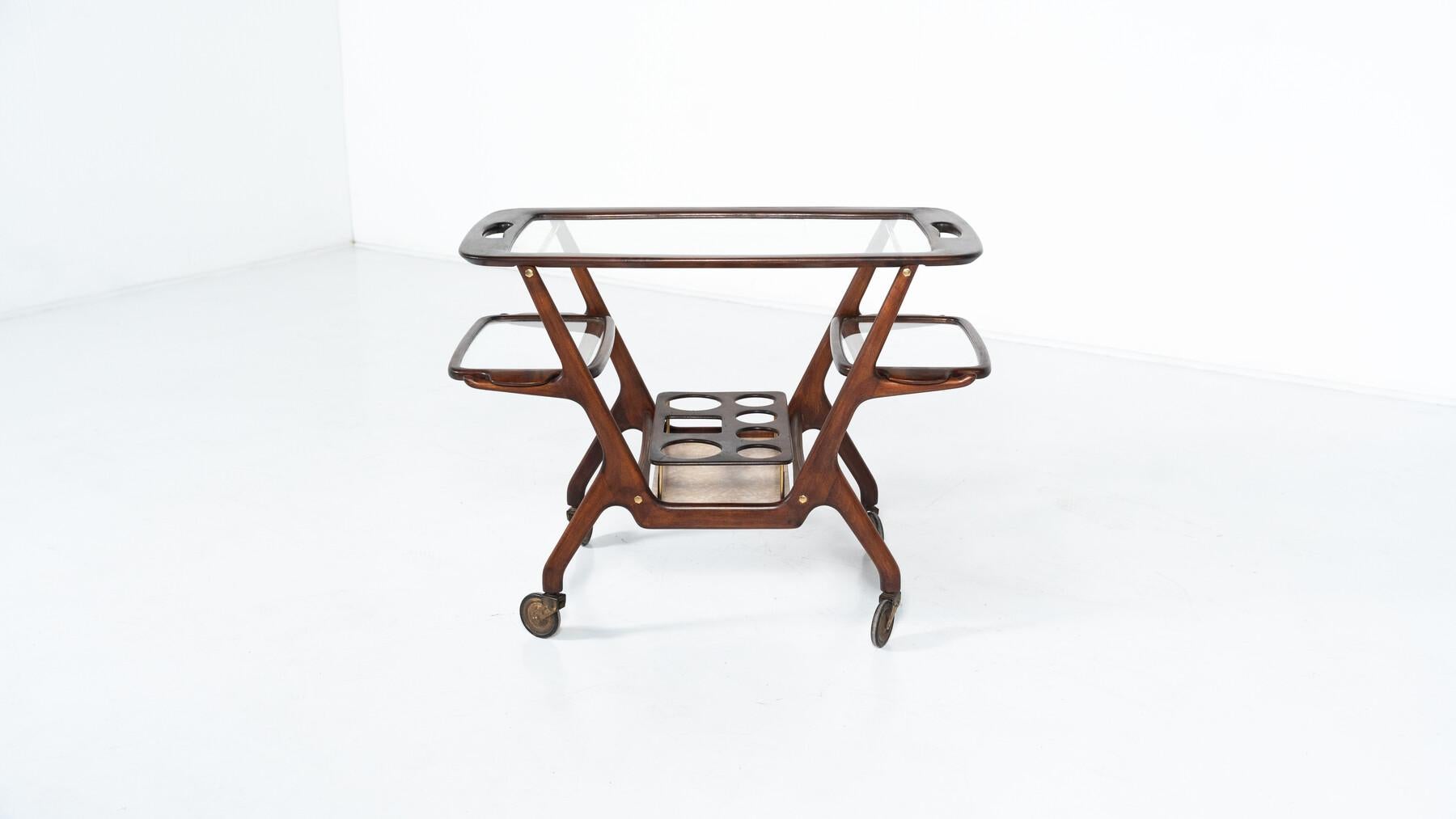 Mid-Century Modern Dry Bar/ Trolley by Cesare Lacca, Italy, 1950s For Sale 12