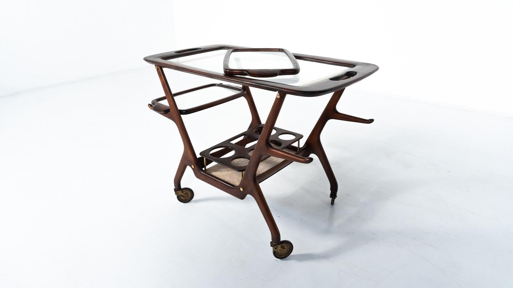 Mid-Century Modern Dry Bar/ Trolley by Cesare Lacca, Italy, 1950s For Sale 2