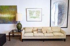 Mid Century Modern Dunbar Cream 8ft Sofa