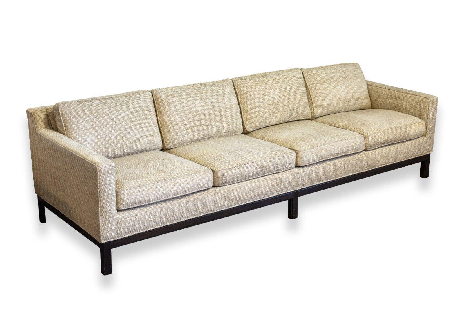 Mid Century Modern Dunbar Cream 8ft Sofa In Good Condition In Keego Harbor, MI