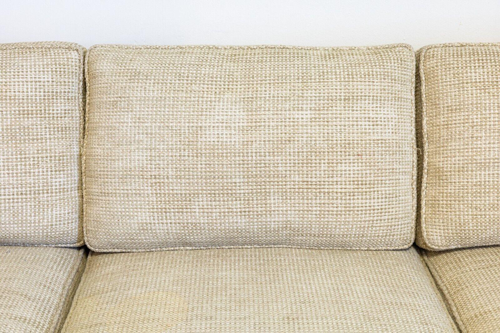 Fabric Mid Century Modern Dunbar Cream 8ft Sofa