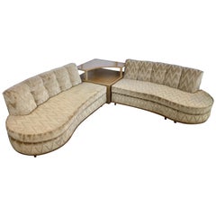 Mid-Century Modern Dunbar E. Wormley 3 Pc Sectional Sofa with Rare Corner Table