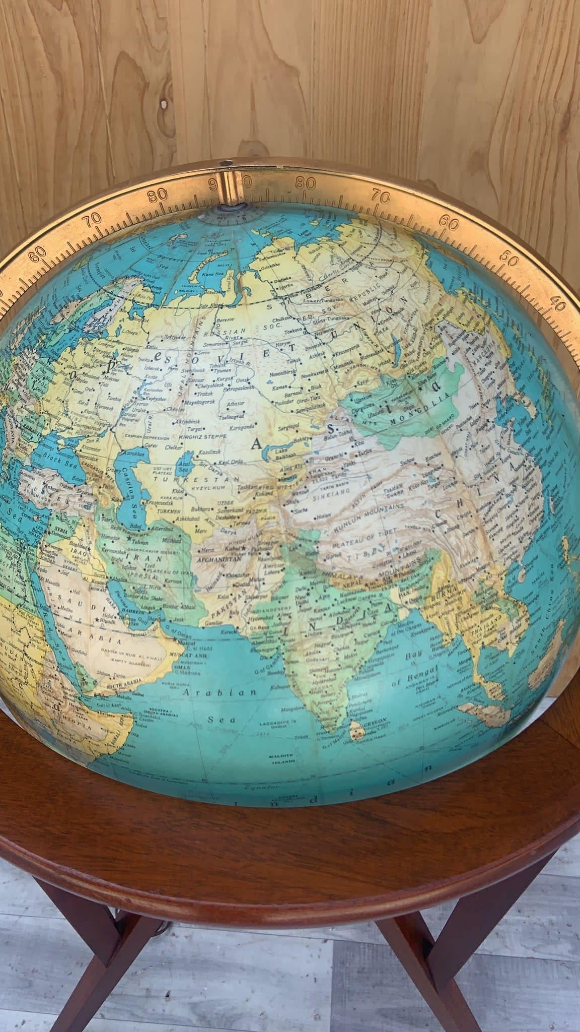 American Mid Century Modern Dunbar Illuminated Floor Globe by Edward Wormley