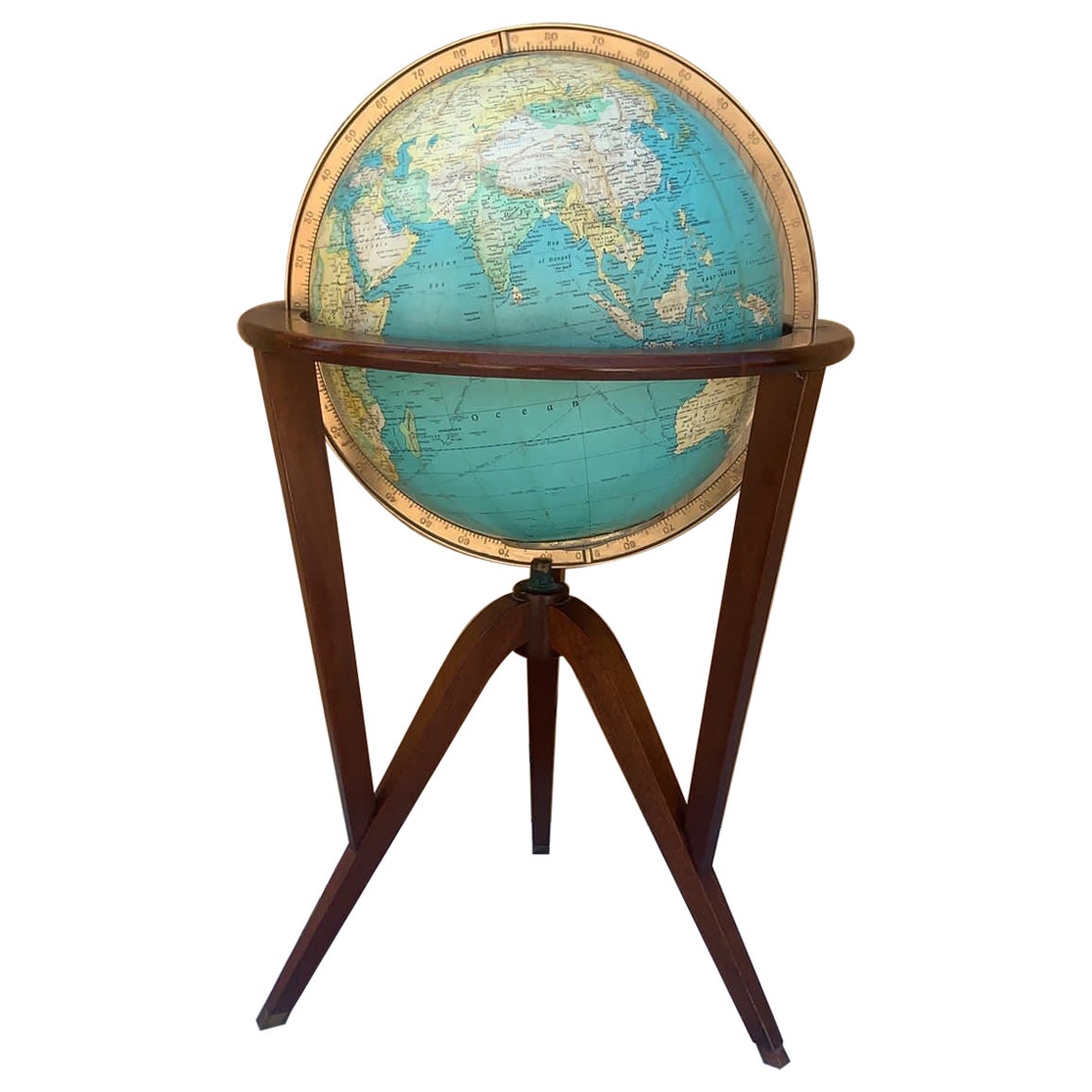 Mid Century Modern Dunbar Illuminated Floor Globe by Edward Wormley