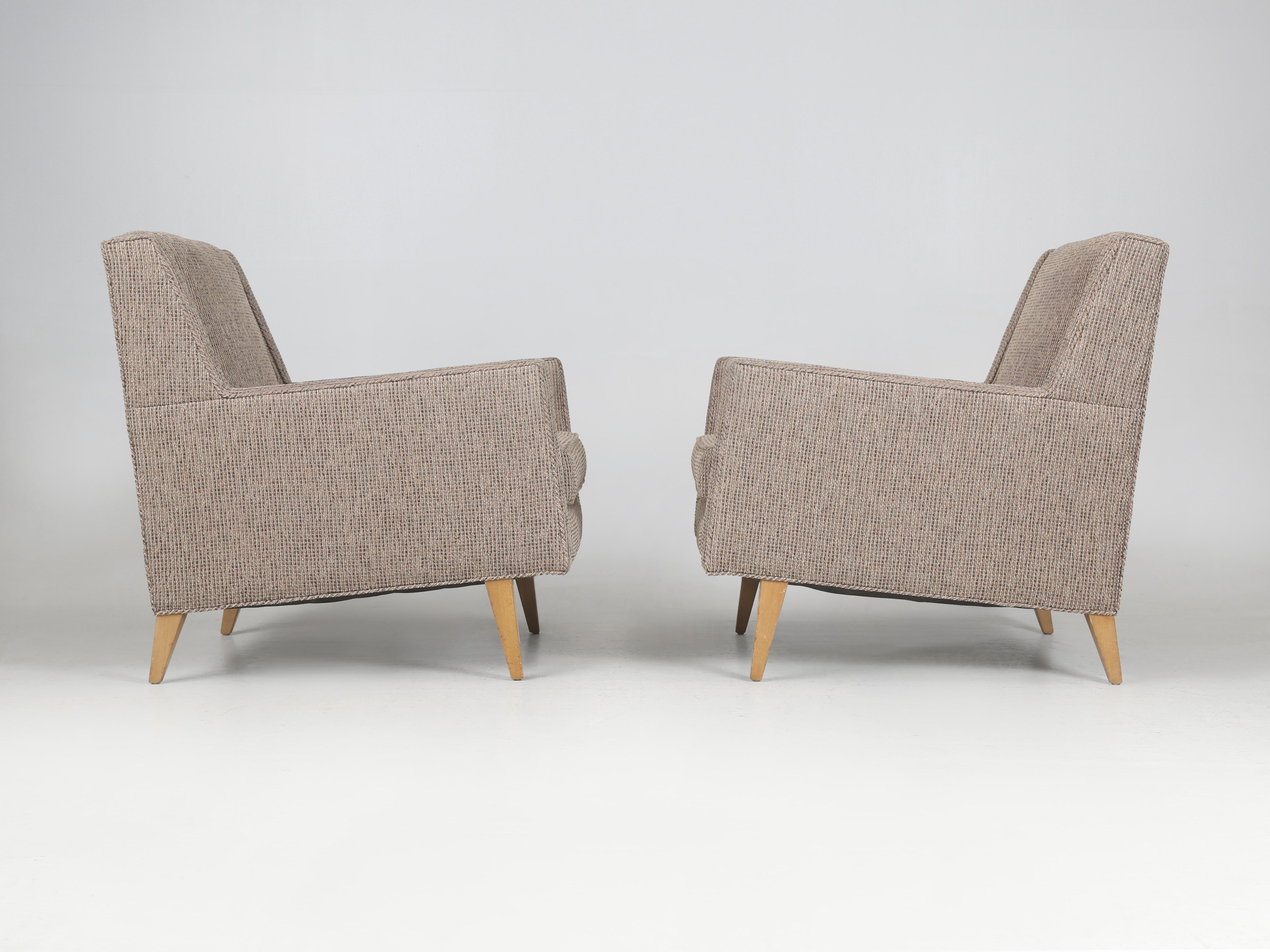 American Mid-Century Modern Dunbar Pair of Bergère Chairs Extremely Comfortable c1960's For Sale