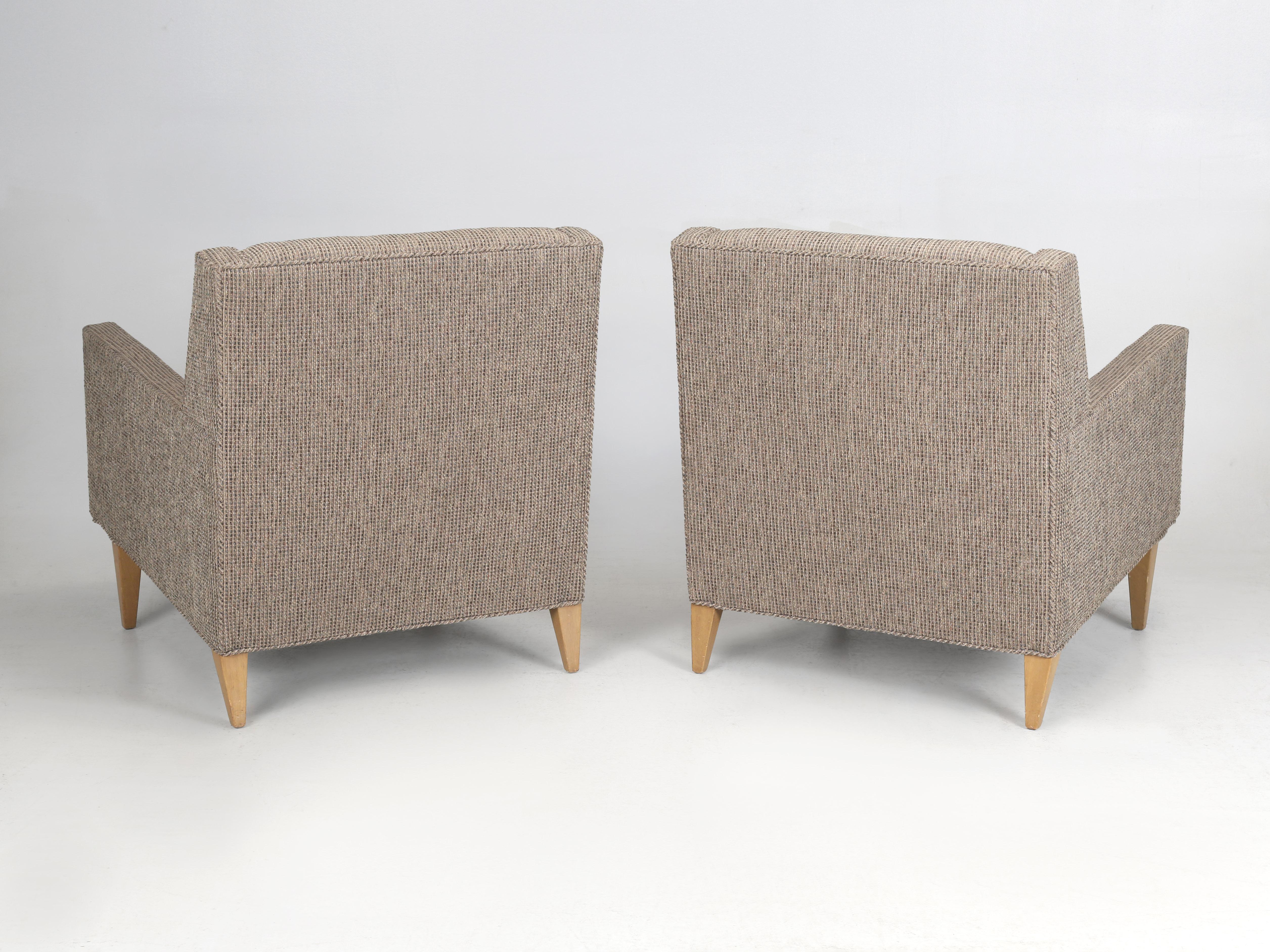 Hand-Crafted Mid-Century Modern Dunbar Pair of Bergère Chairs Extremely Comfortable c1960's For Sale