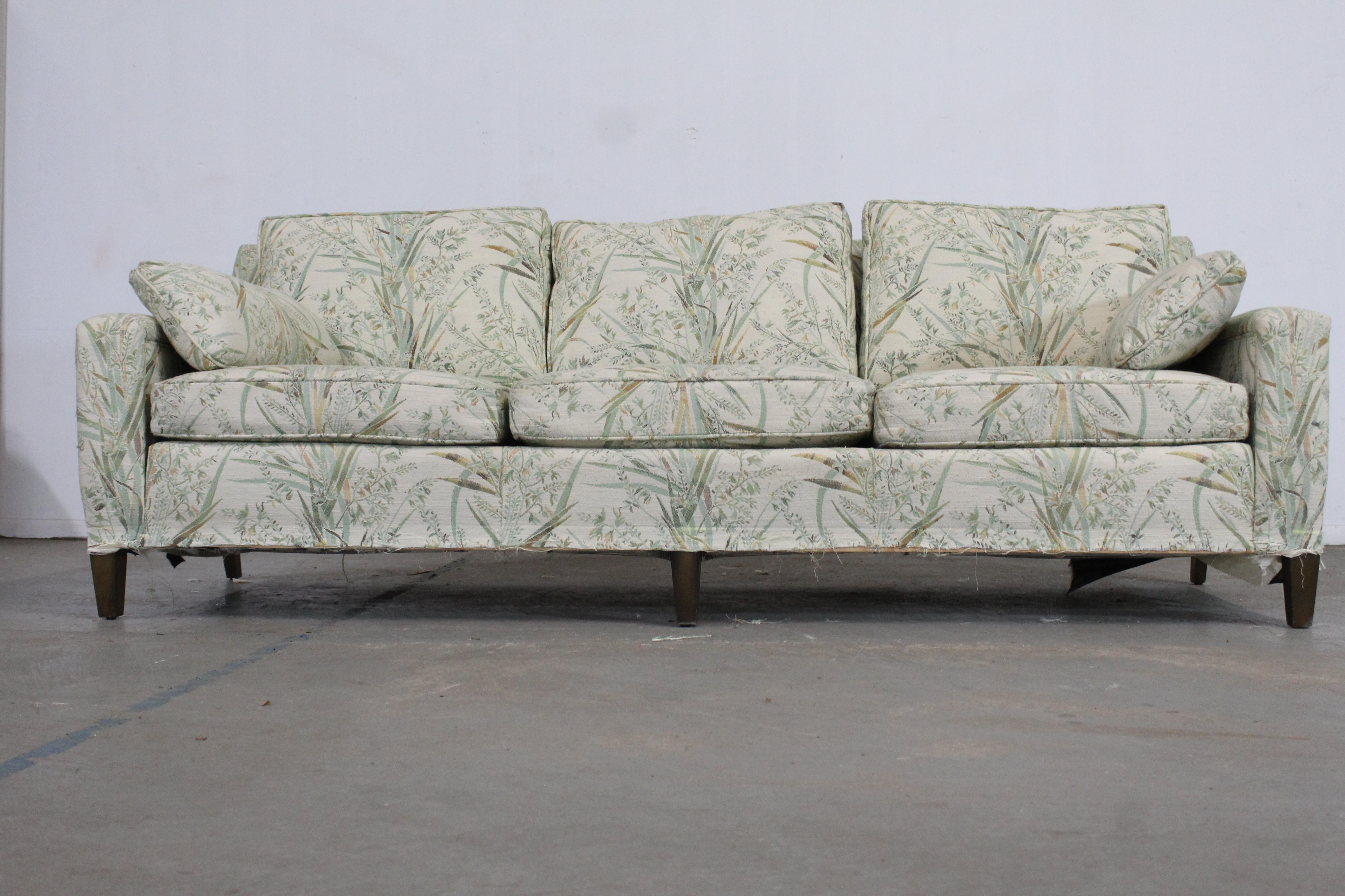Mid-Century Modern Dunbar Style 3 Cushion Sofa For Sale 3