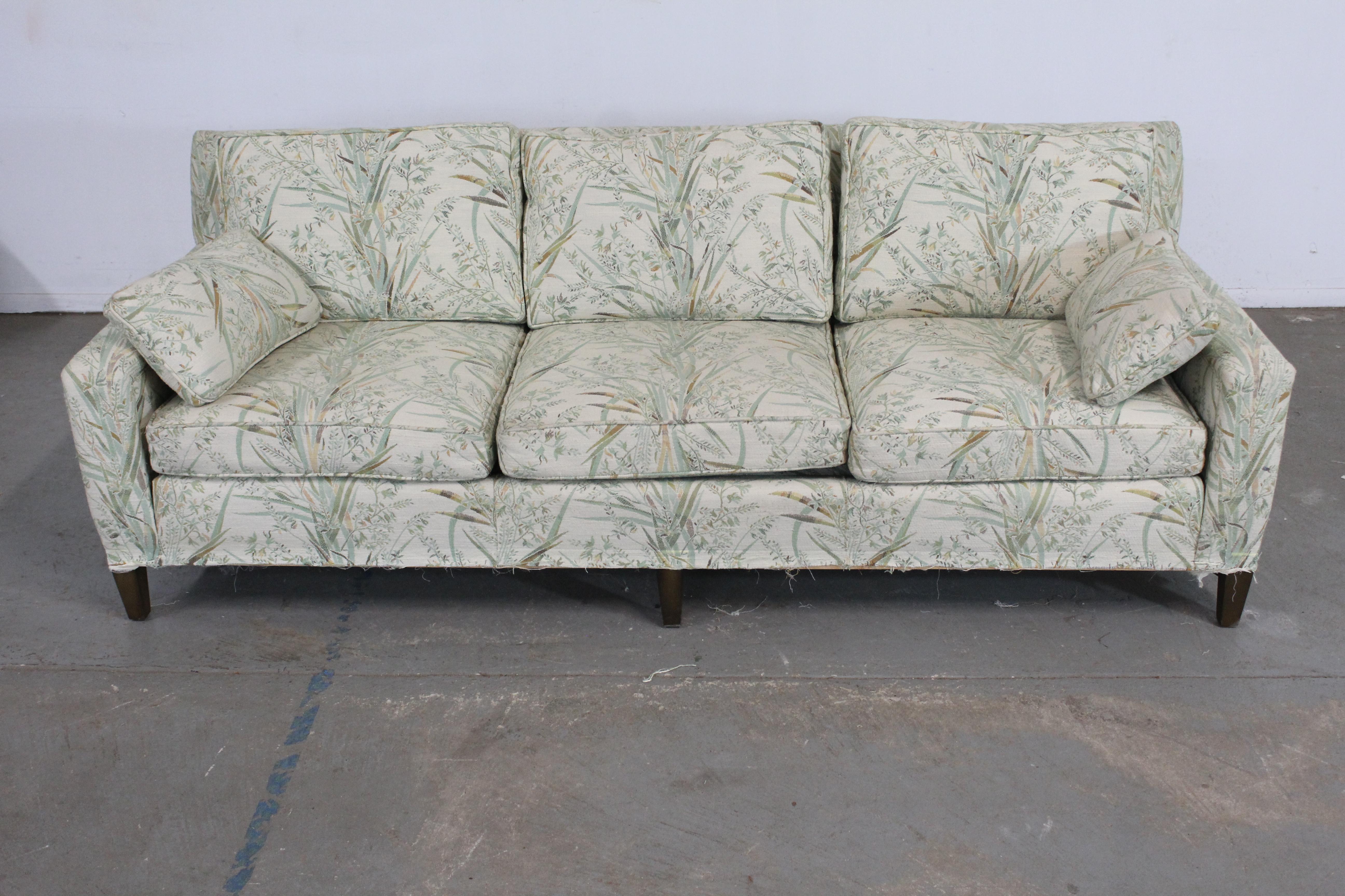 American Mid-Century Modern Dunbar Style 3 Cushion Sofa For Sale