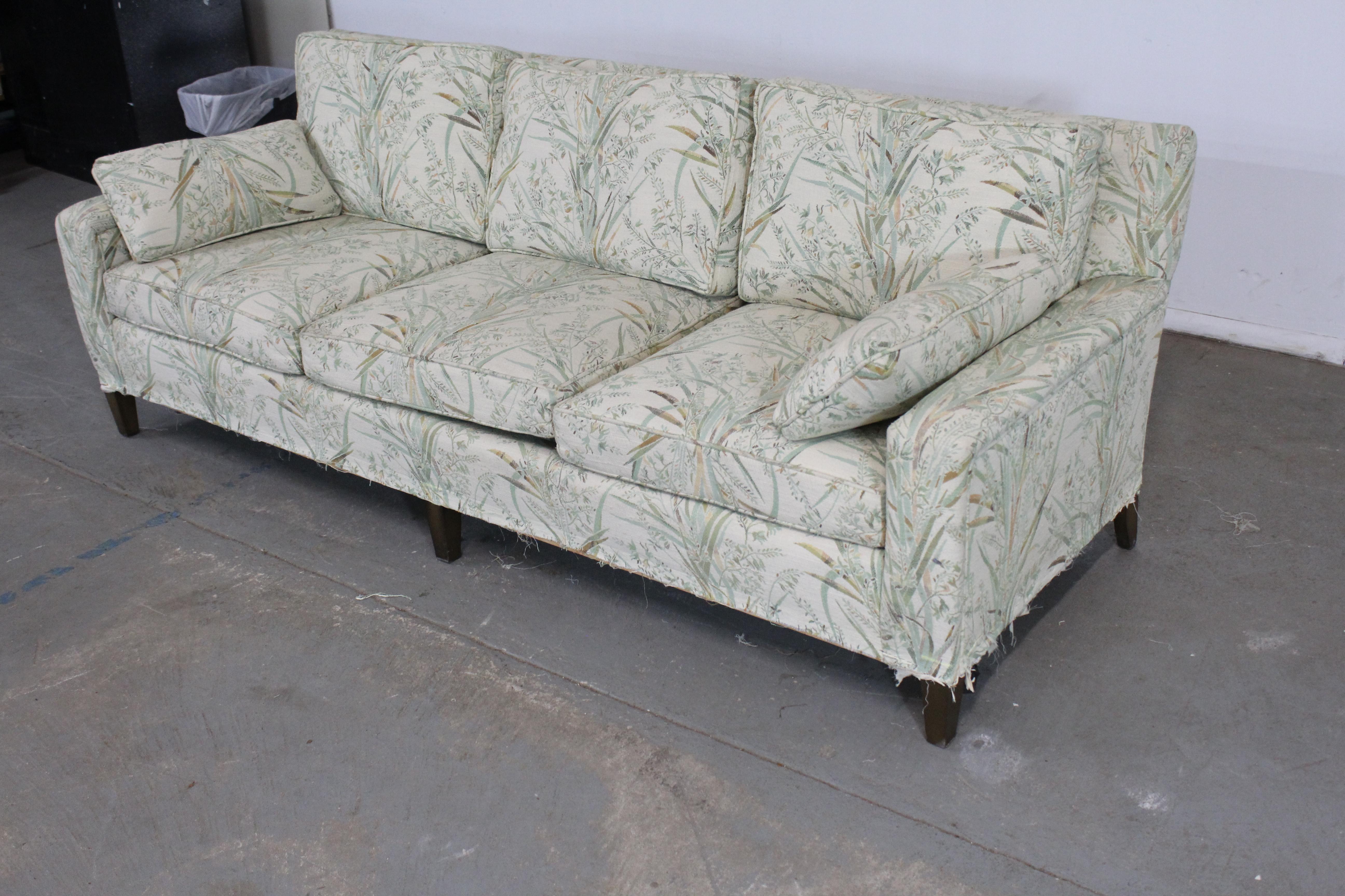 Mid-Century Modern Dunbar Style 3 Cushion Sofa In Good Condition For Sale In Wilmington, DE