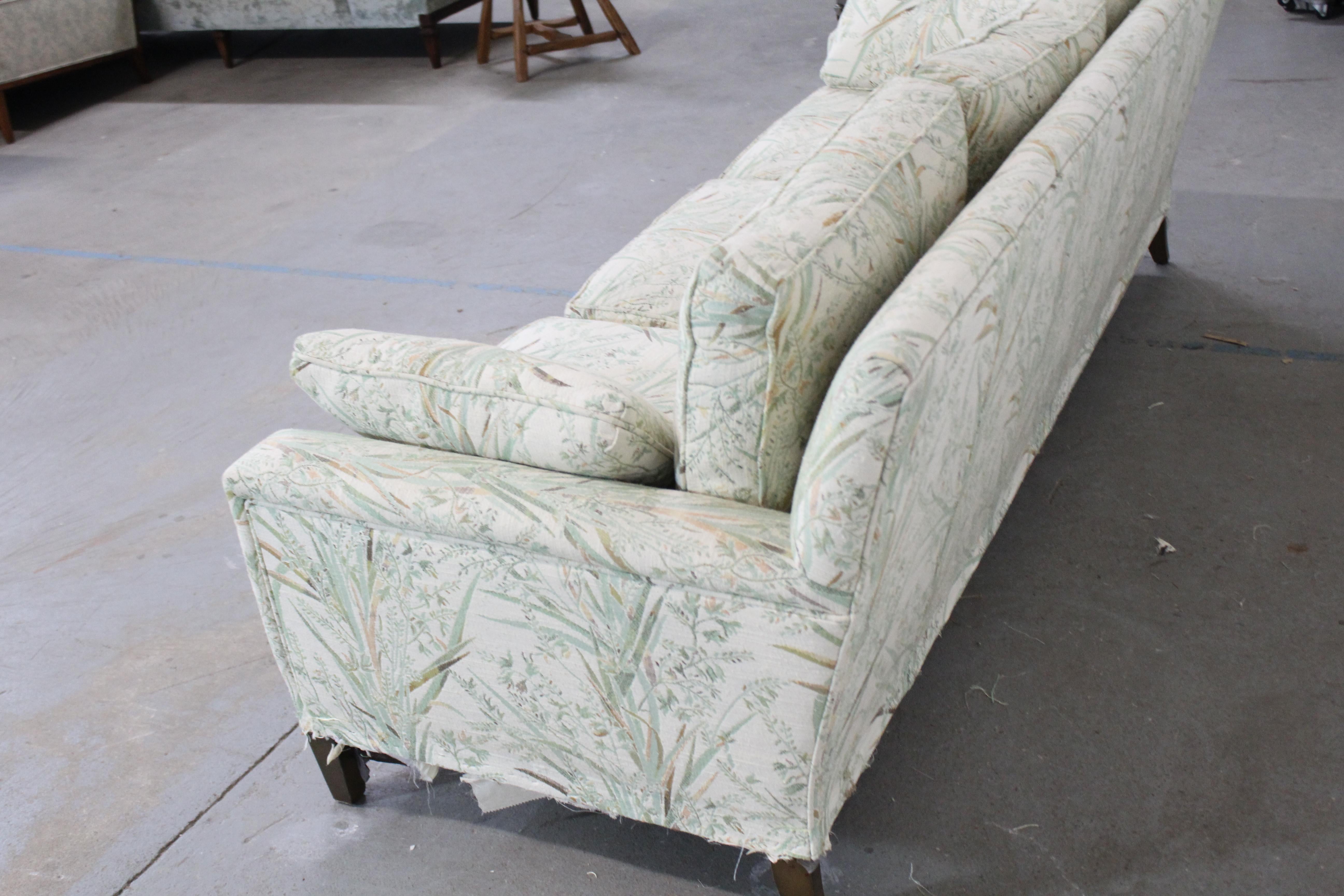 Upholstery Mid-Century Modern Dunbar Style 3 Cushion Sofa For Sale