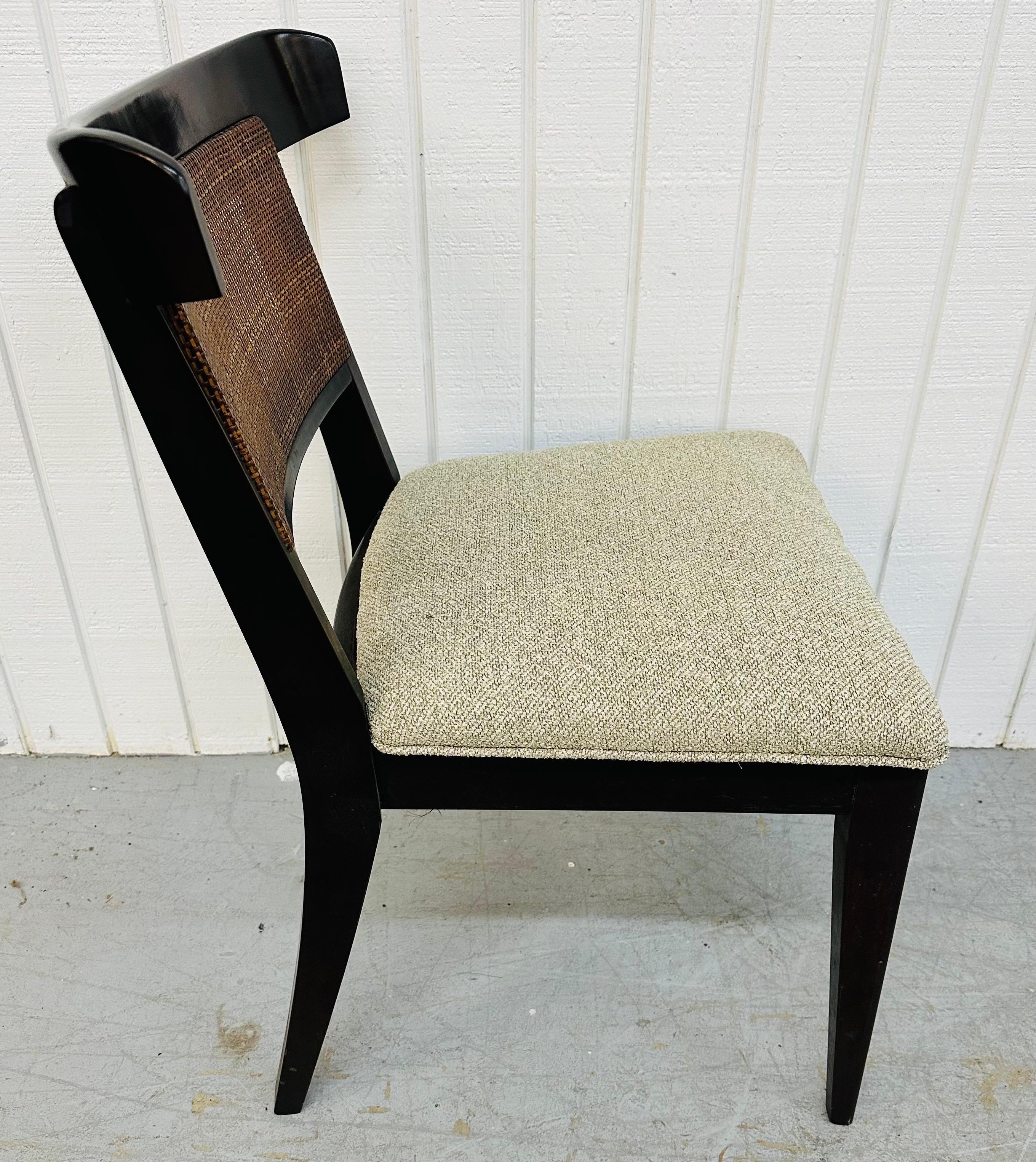 Mid-Century Modern Dunbar Style Black Lacquered Dining Chairs - Set of 6 1