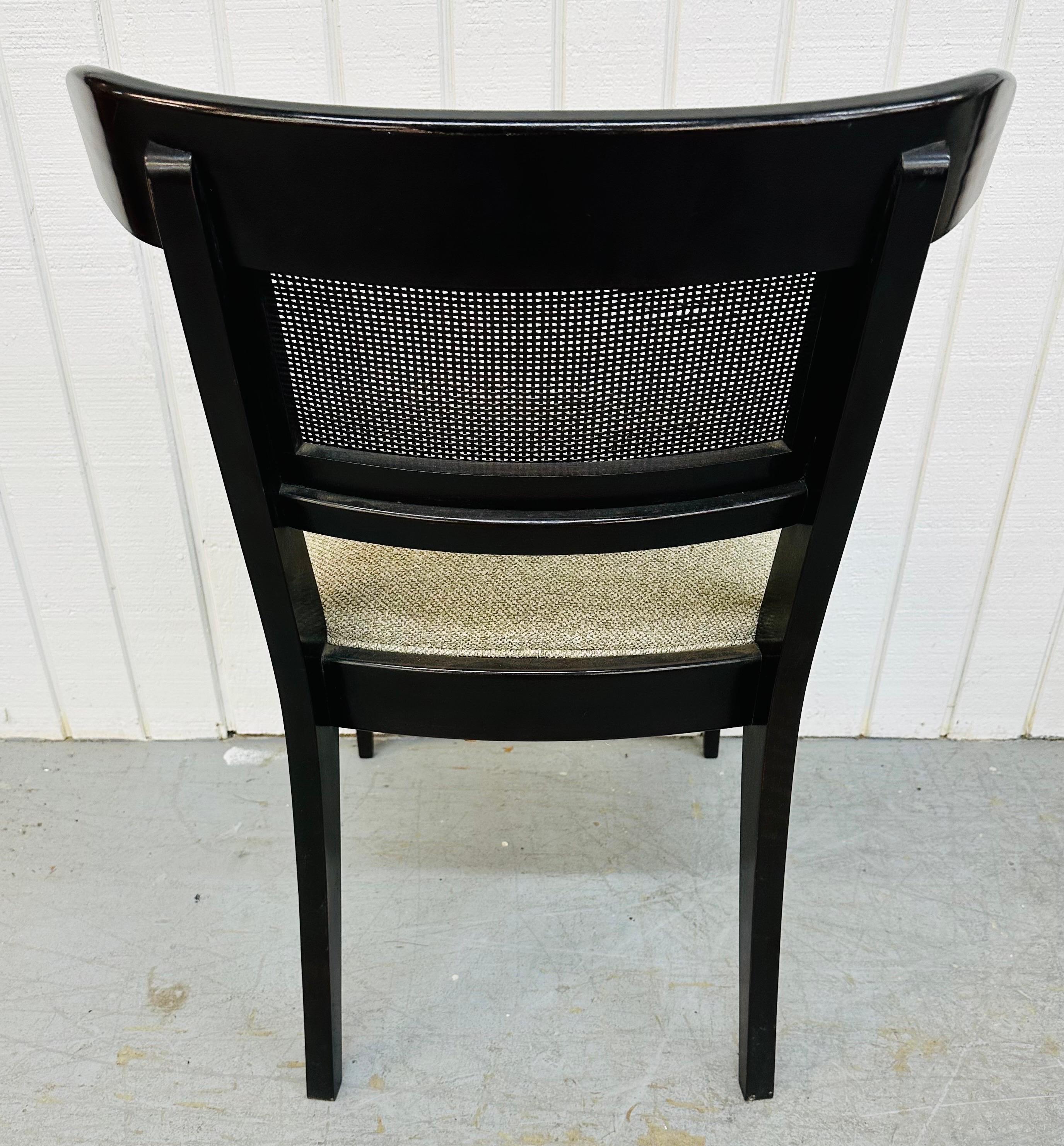 Mid-Century Modern Dunbar Style Black Lacquered Dining Chairs - Set of 6 2