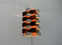 Mid-Century Modern Dutch Copper Star Light Pendant Lamp J.J.M. Hoogervorst Anvia