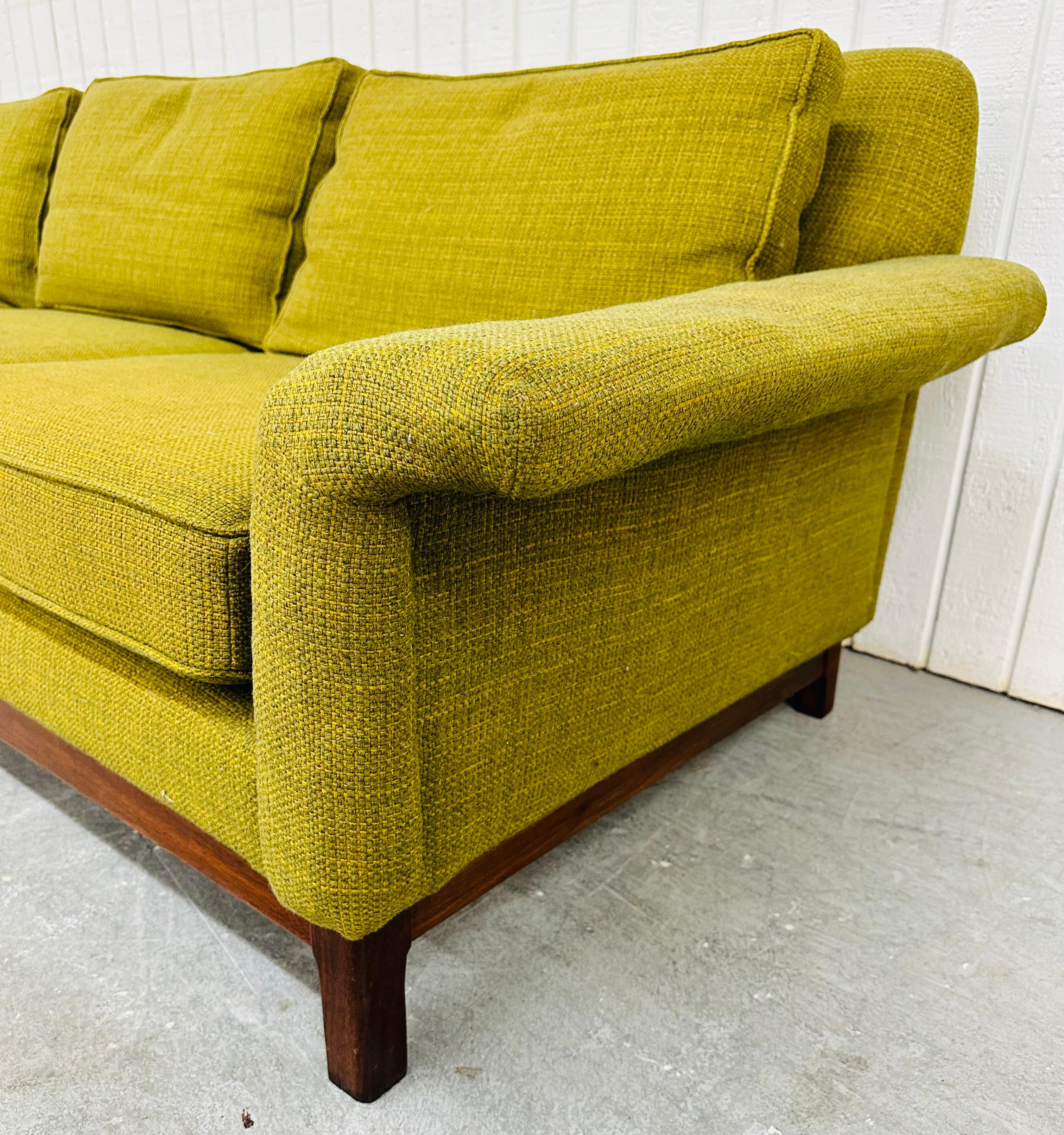 20th Century Mid-Century Modern Dux Green Sofa For Sale