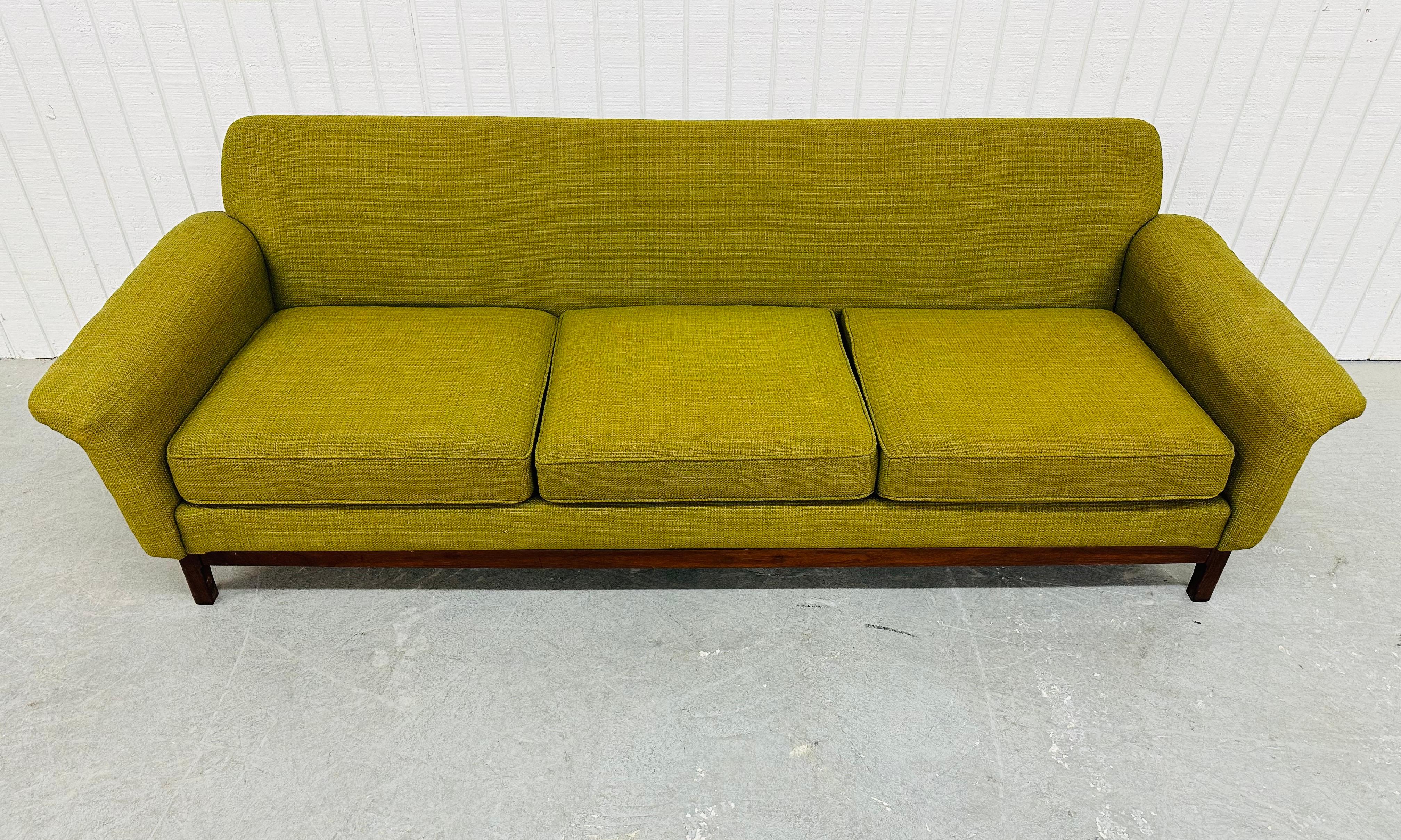 Upholstery Mid-Century Modern Dux Green Sofa For Sale