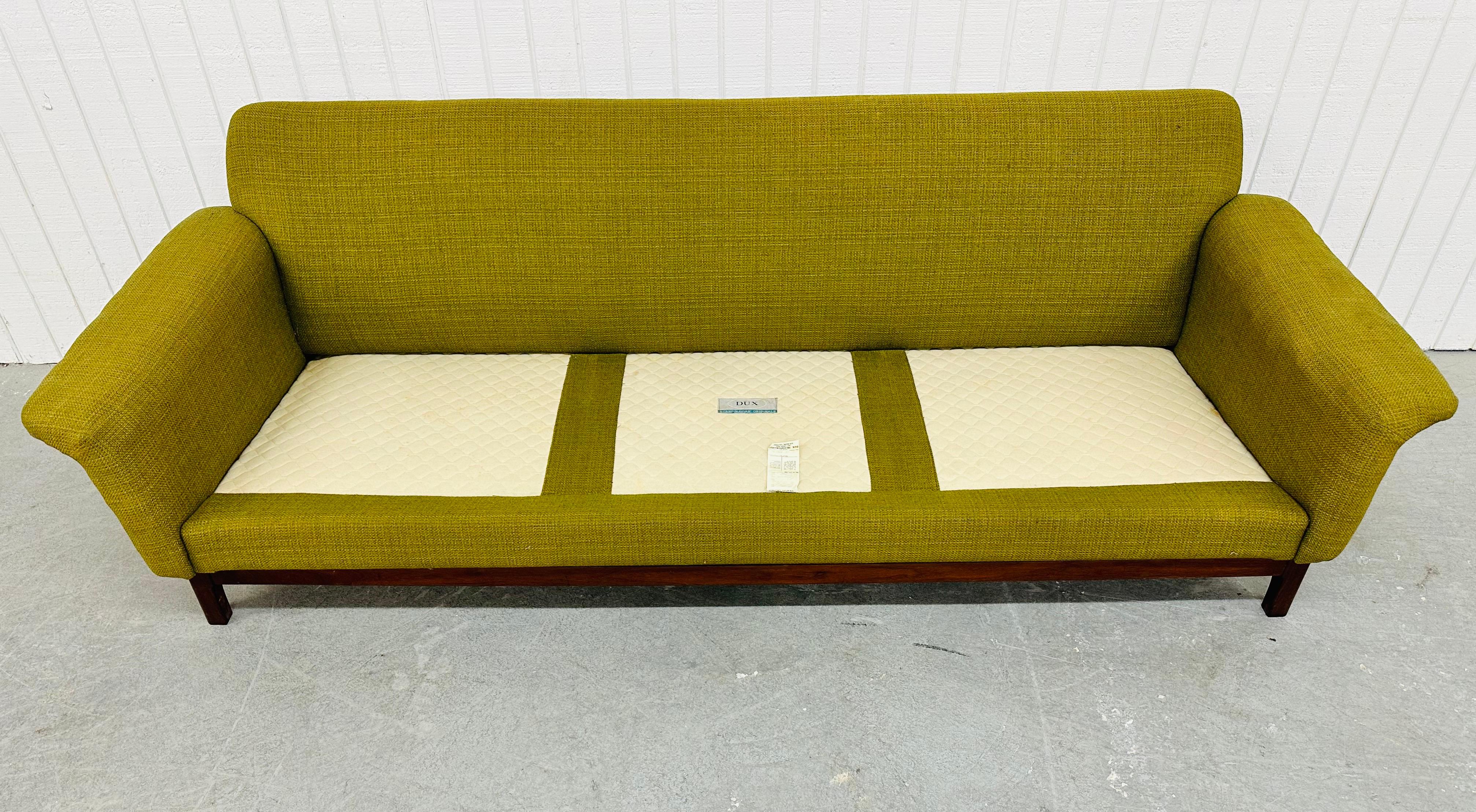 Mid-Century Modern Dux Green Sofa For Sale 1