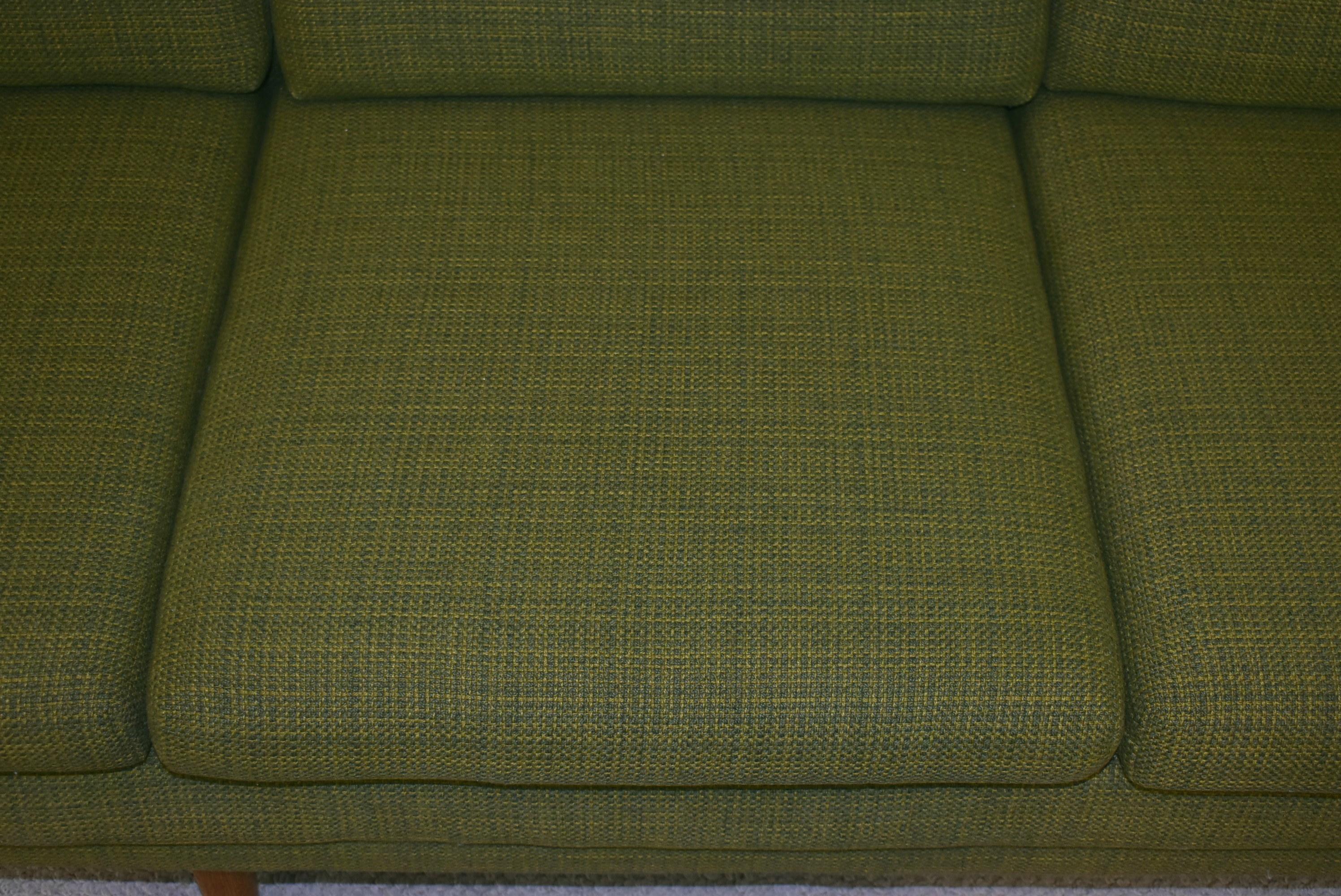green tweed couch