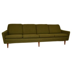 Mid-Century Modern Dux Green Tweed Four Cushion Sofa