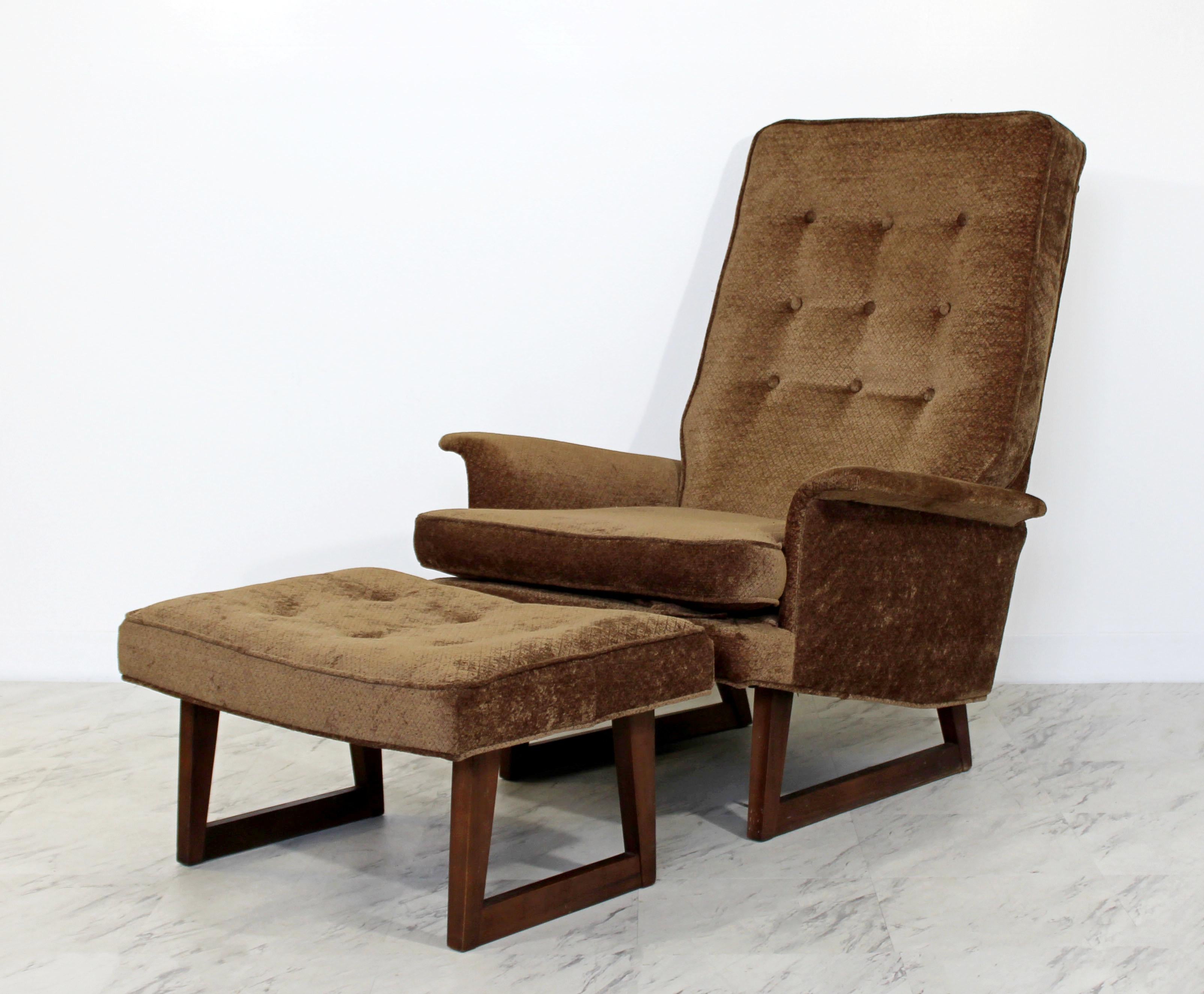 Scandinavian Mid-Century Modern Dux Lounge Armchair and Ottoman Danish Sculptural, 1970s