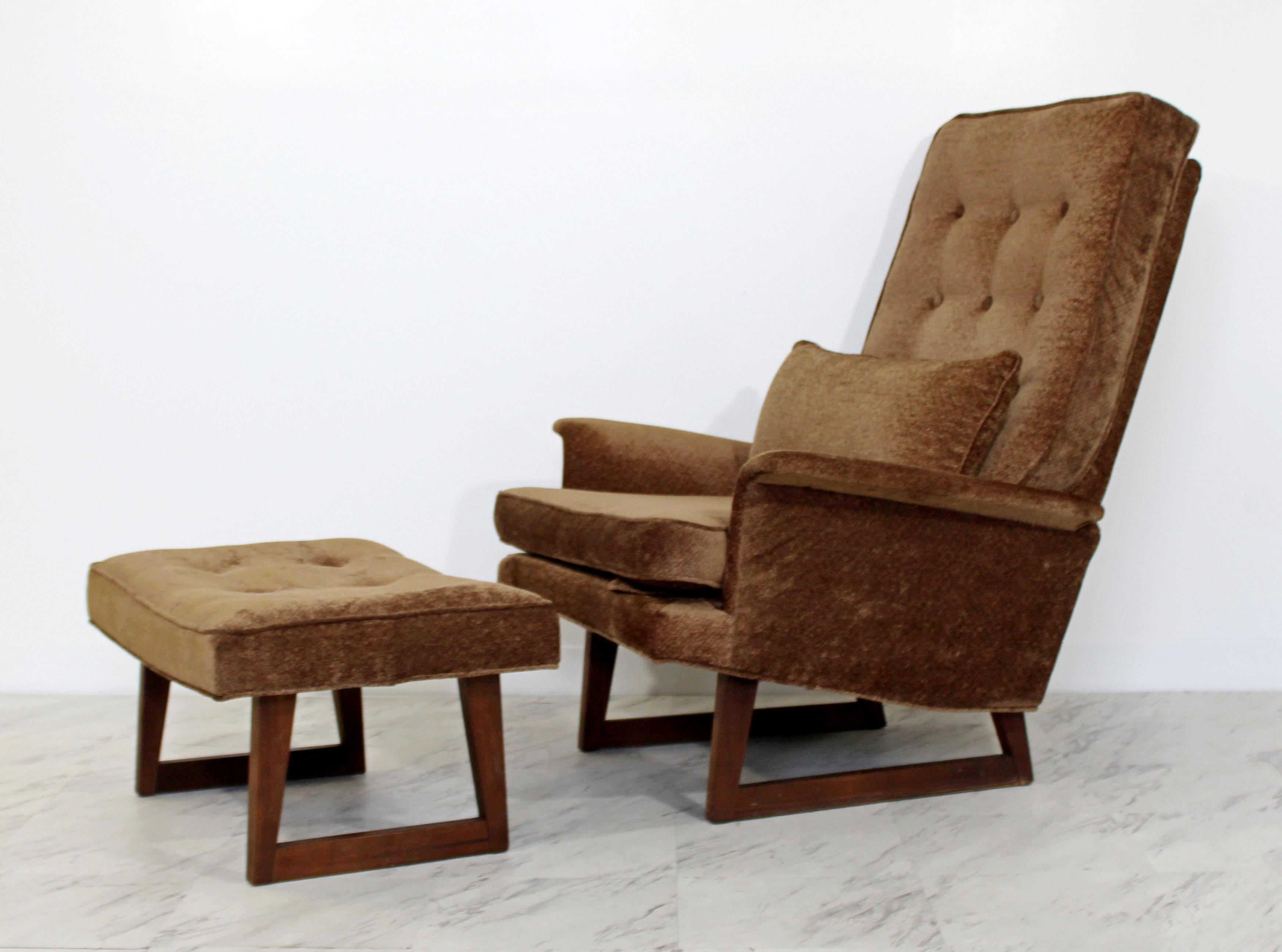 Mid-Century Modern Dux Lounge Armchair and Ottoman Danish Sculptural, 1970s In Good Condition In Keego Harbor, MI