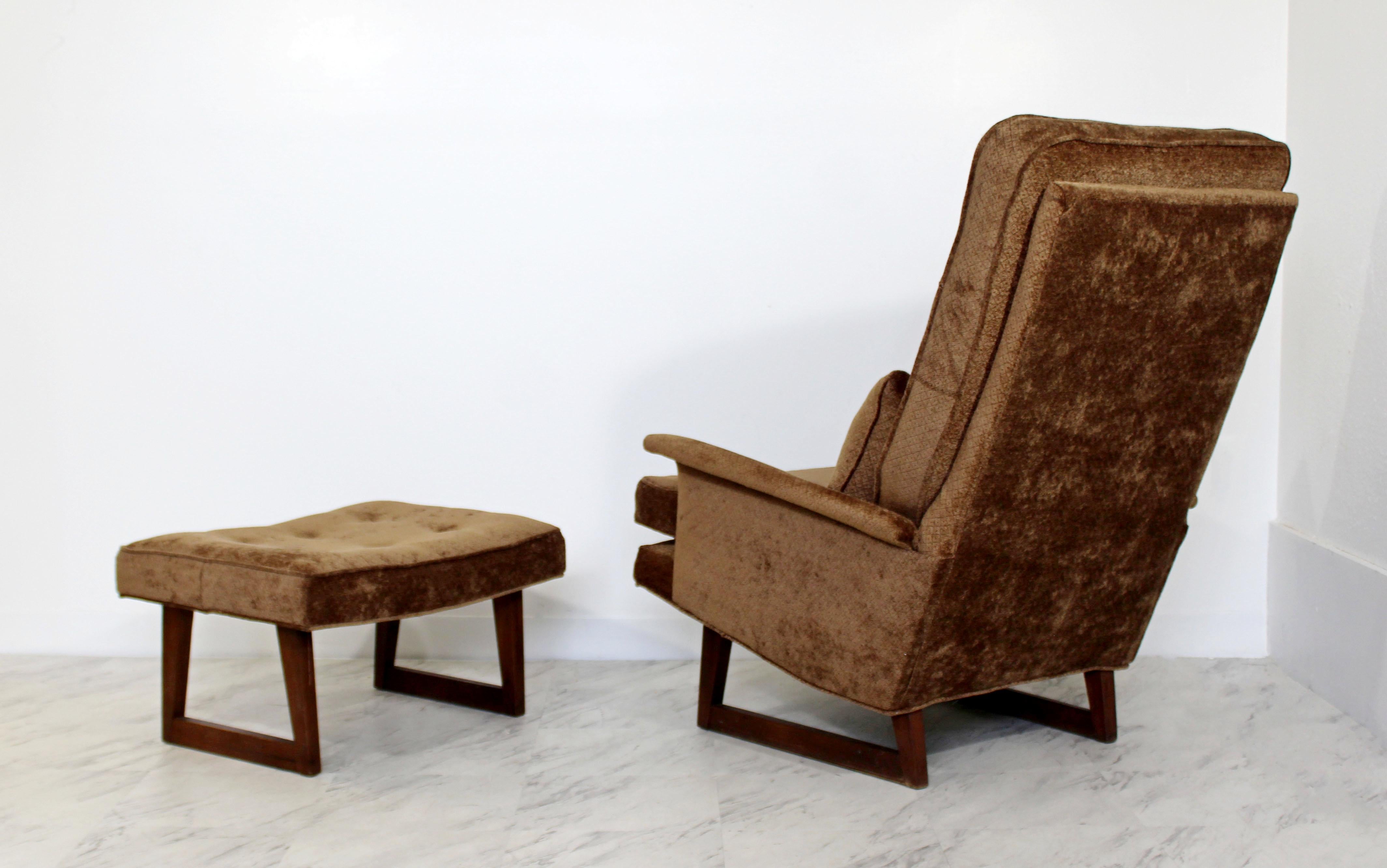 Upholstery Mid-Century Modern Dux Lounge Armchair and Ottoman Danish Sculptural, 1970s