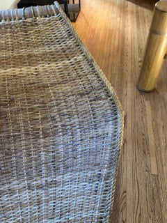 Mid-Century Modern “Duyan” Lounge Chair by John Risley, Rattan, Iron & Wood, USA