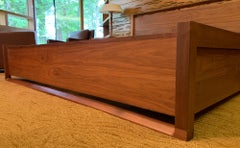 Mid-Century Modern DWR Walnut Platform King Bed Frame Mattera Pair Nightstands