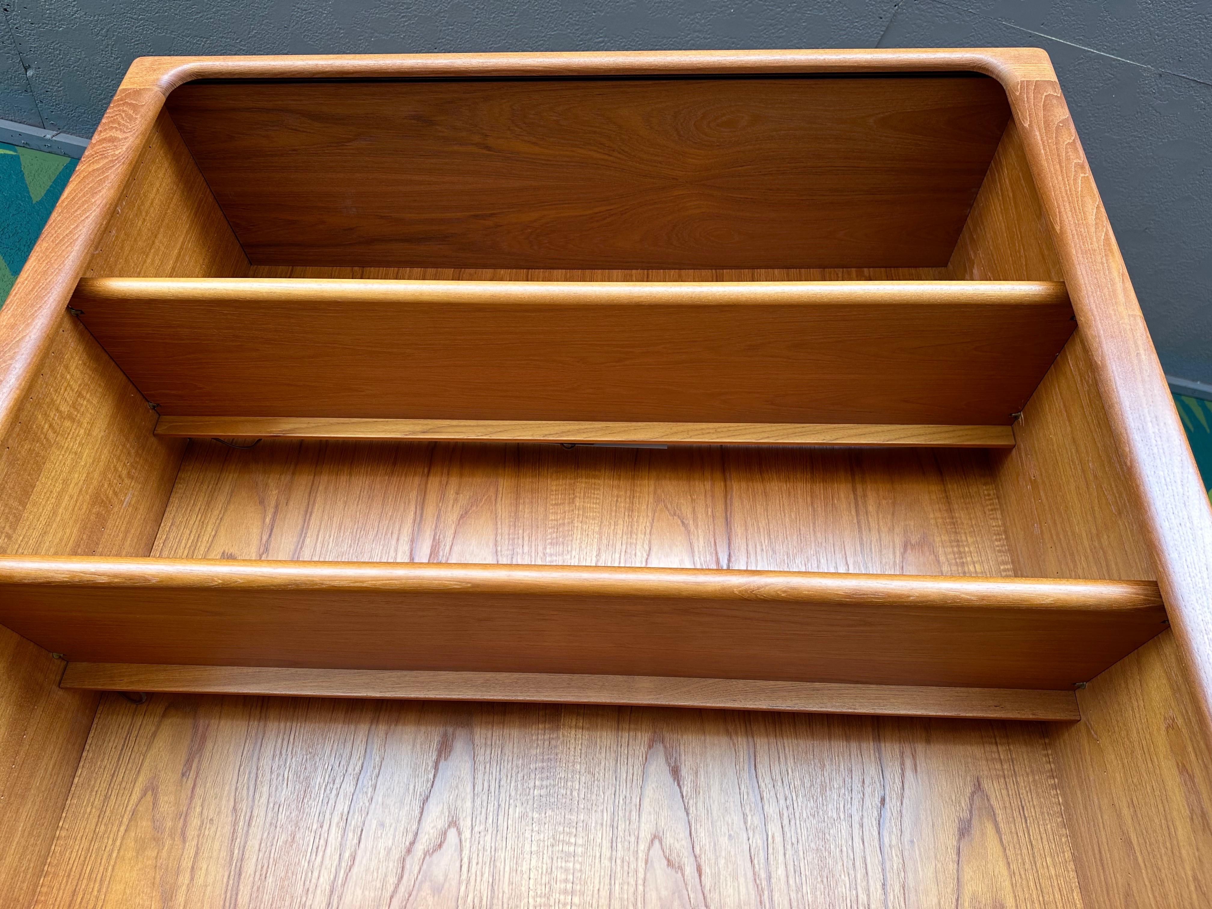 Mid Century Modern Dyrlund Danish Teak Bookcase Wall Unit, 2pc 1