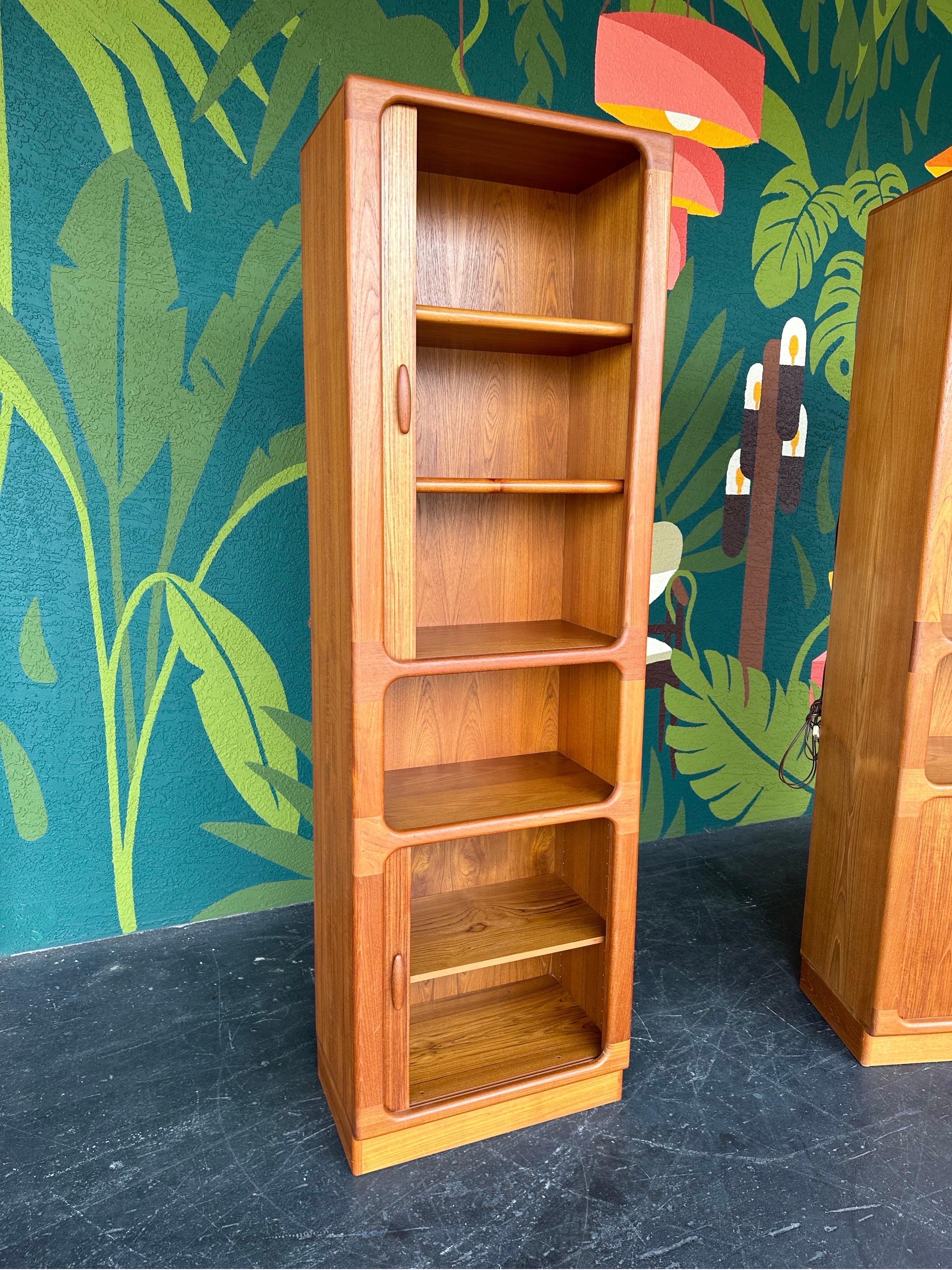 Mid Century Modern Dyrlund Danish Teak Bookcase Wall Unit, 2pc 3