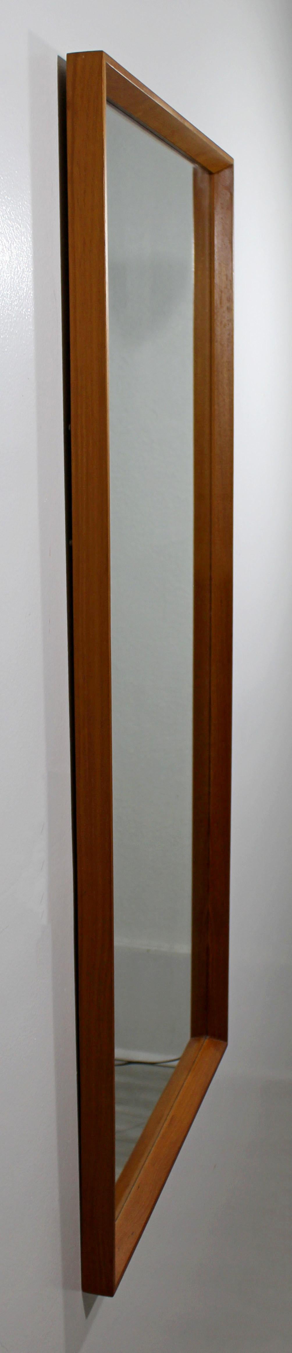 Mid-Century Modern Drylund Teak Wall Mirror Rectangular, Danish, 1960s In Good Condition In Keego Harbor, MI