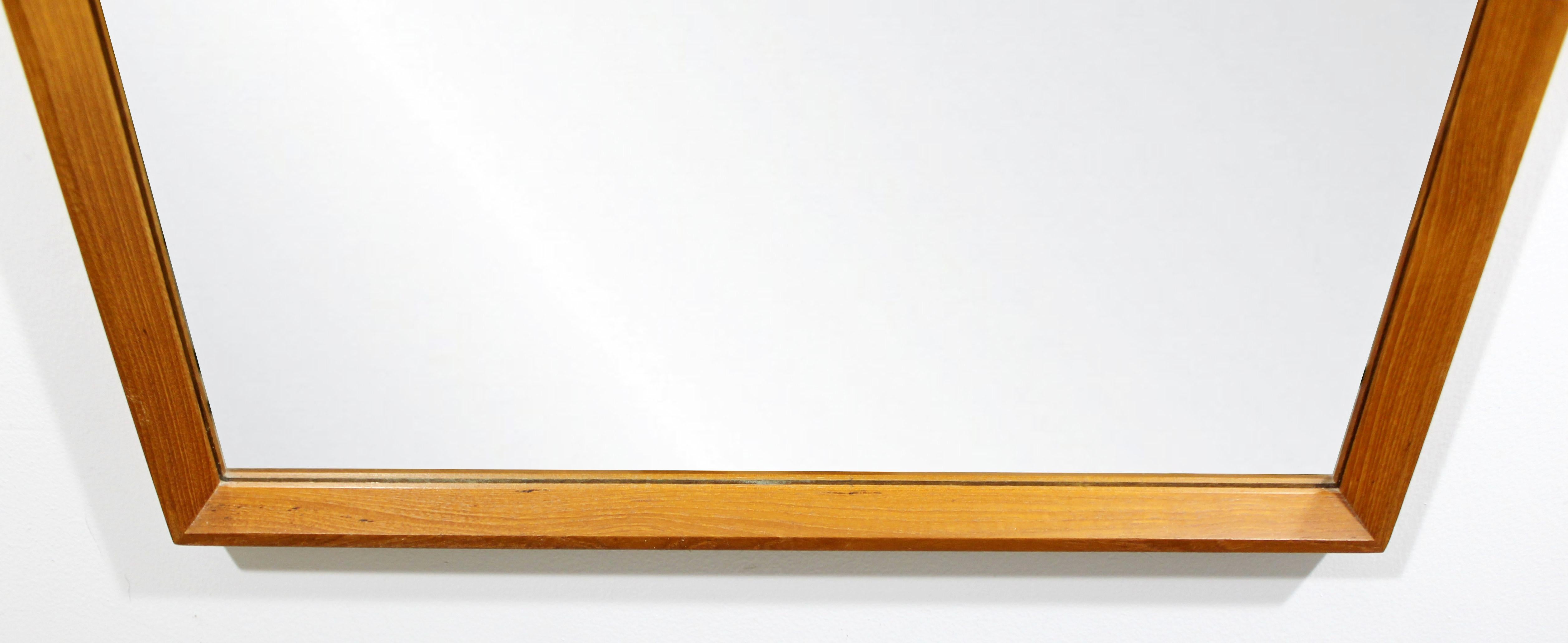 Mid-Century Modern Drylund Teak Wall Mirror Rectangular, Danish, 1960s 1