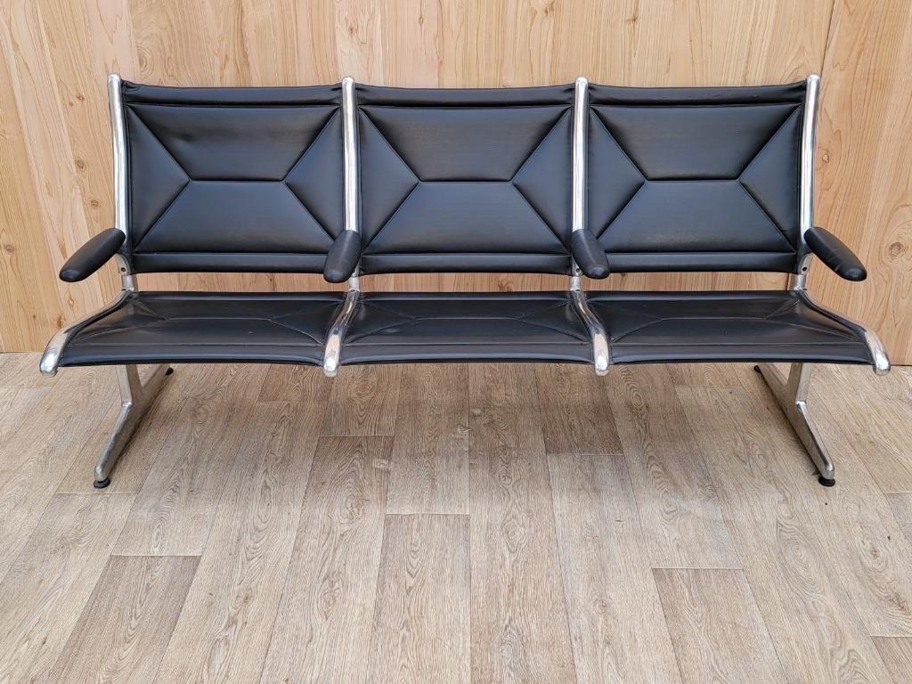 Mid-Century Modern Eames 3 Tandem Sling Airport Bench for Herman Miller 5