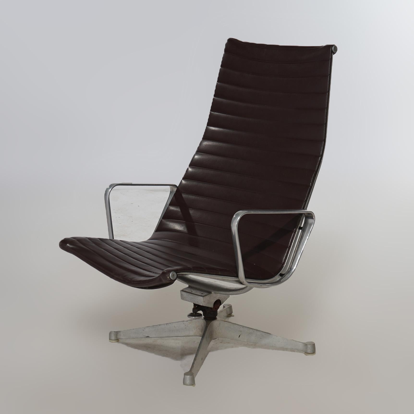 20th Century Mid Century Modern Eames by Miller (attr.) Chrome & Leather Desk Chair C1950