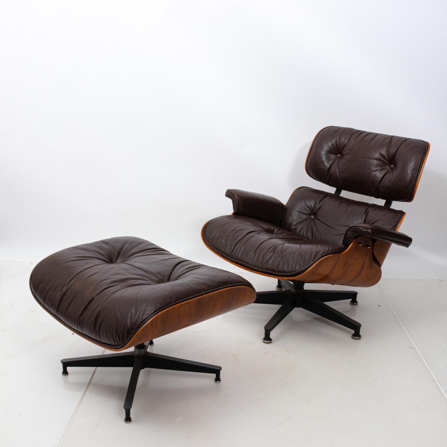 Late 20th Century Mid-Century Modern Eames Chair and Ottoman