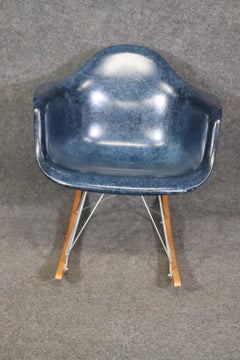 Mid Century Modern Blue Modernica Fiberglass Child’s Rocking Chair