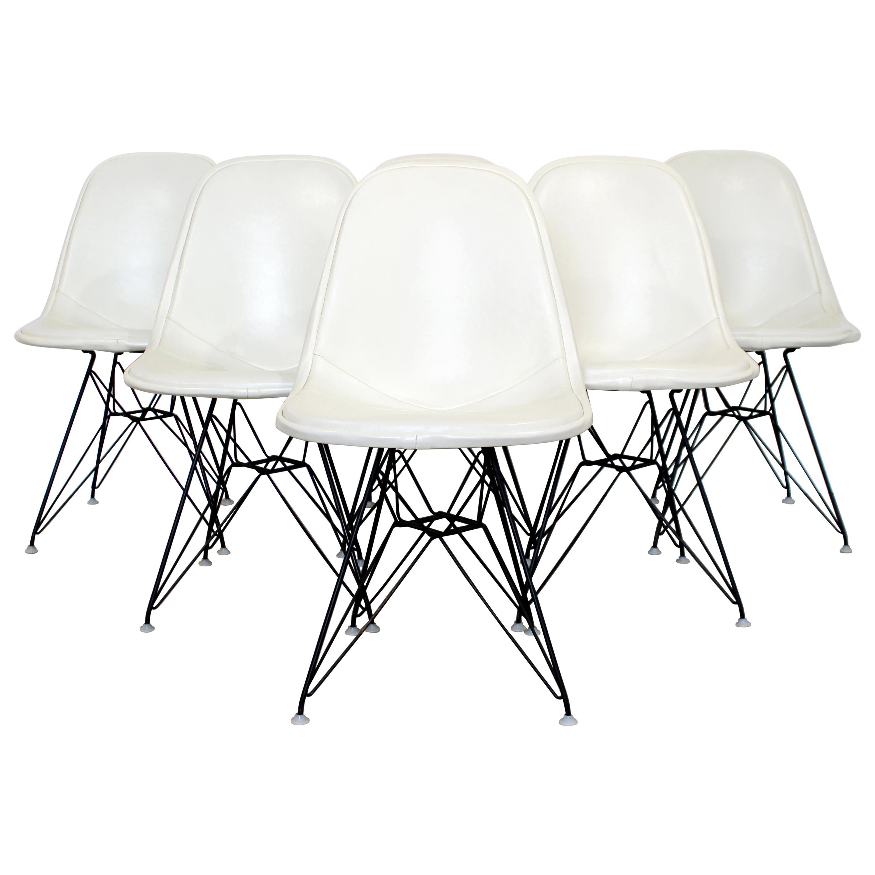 Mid-Century Modern Eames Herman Miller Eiffel Tower DKR Set of 6 Side Chairs