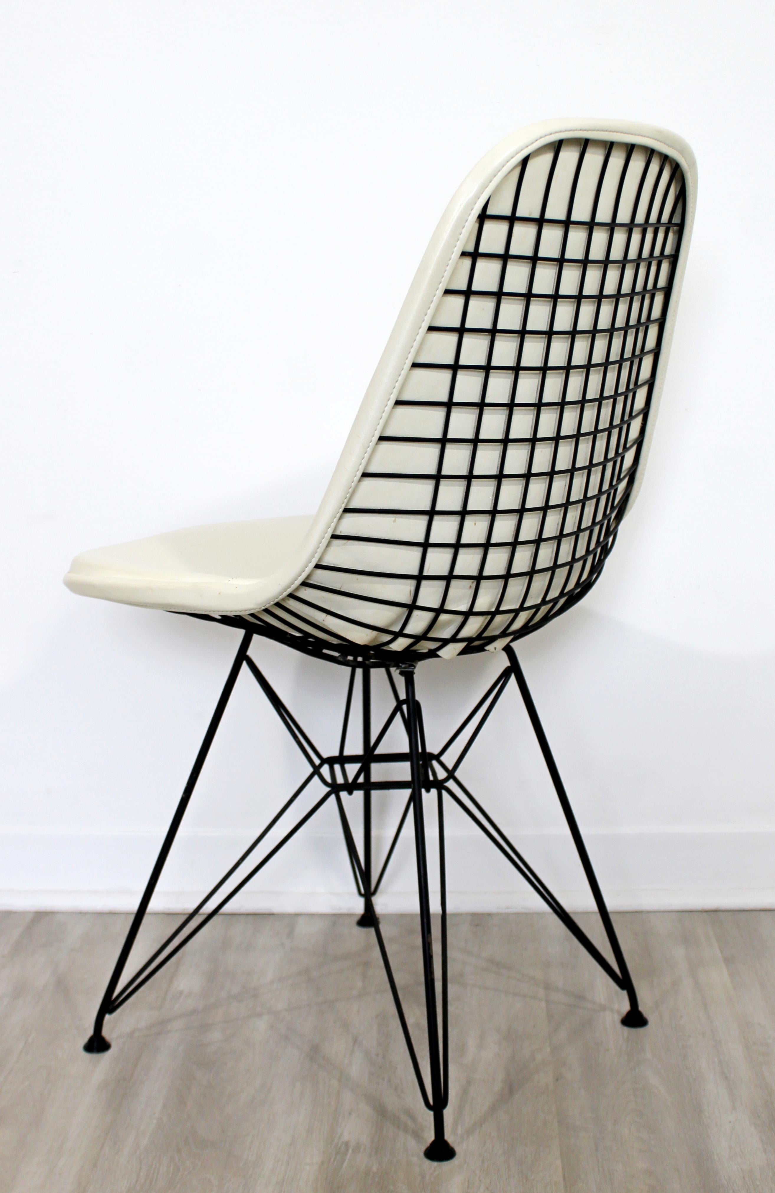 American Mid-Century Modern Eames Herman Miller Eiffel Tower Leather DKR Side Chair 1960s