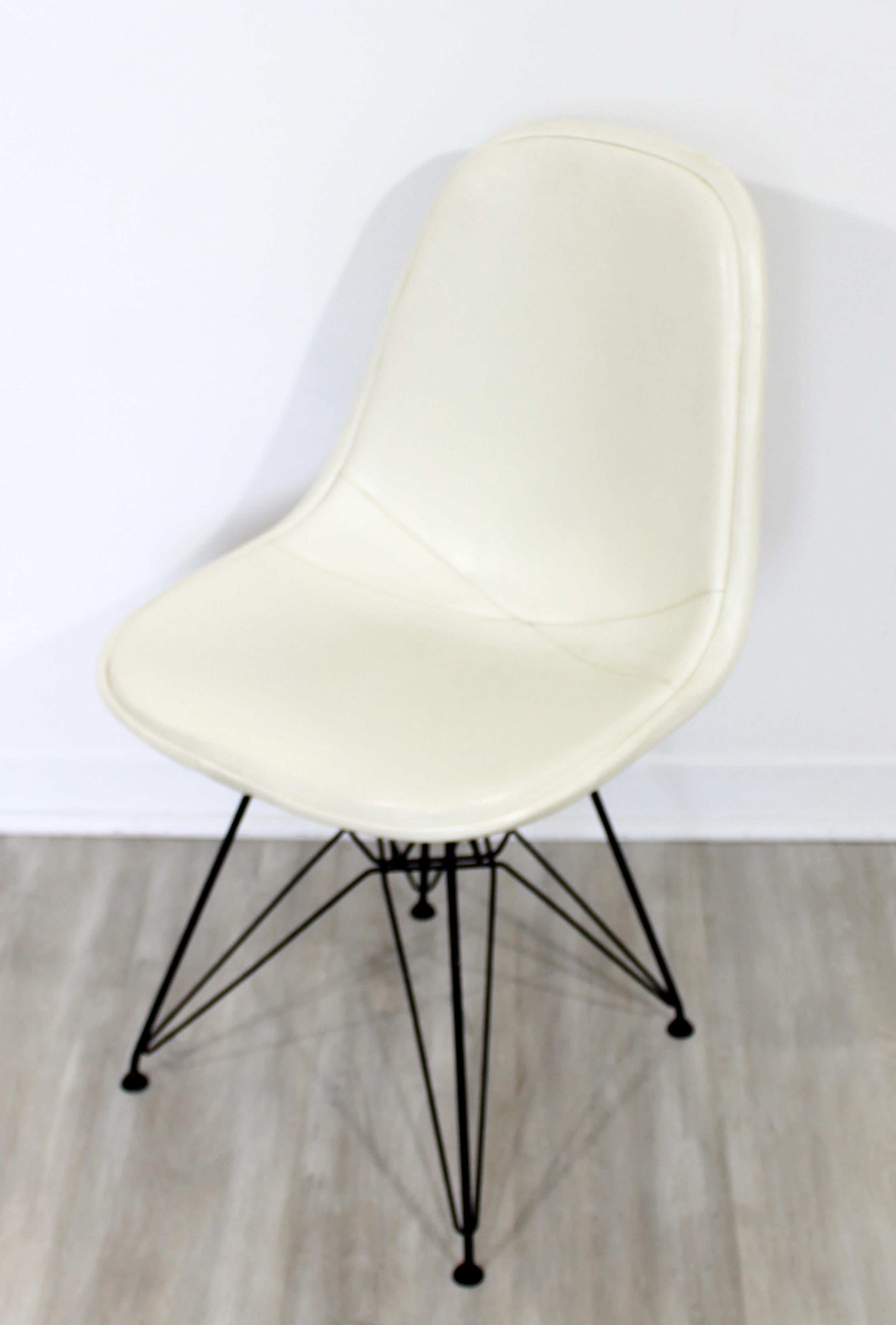 Mid-20th Century Mid-Century Modern Eames Herman Miller Eiffel Tower Leather DKR Side Chair 1960s