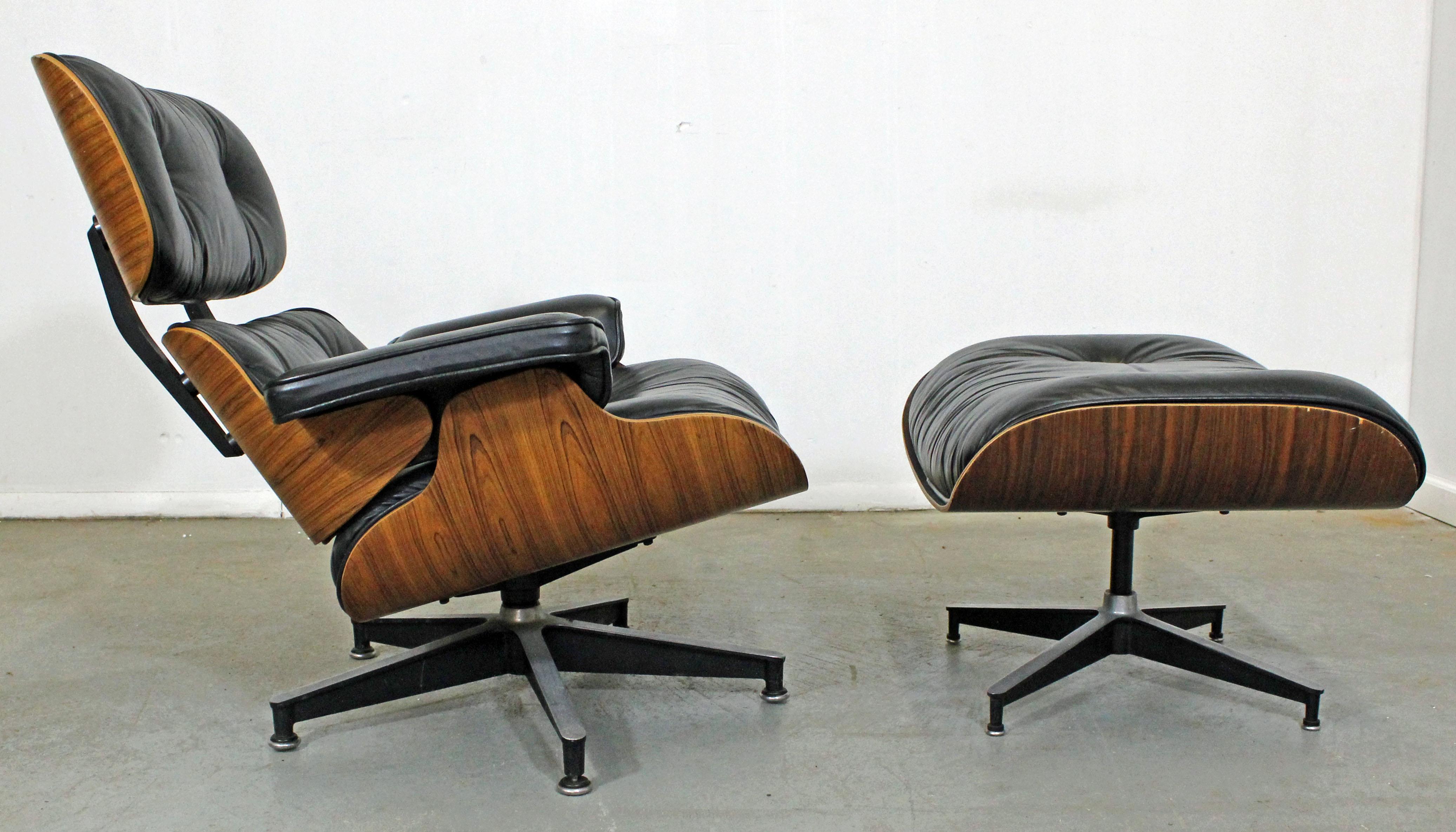 American Mid-Century Modern Eames Herman Miller Rosewood Lounge Chair 670 & Ottoman 671
