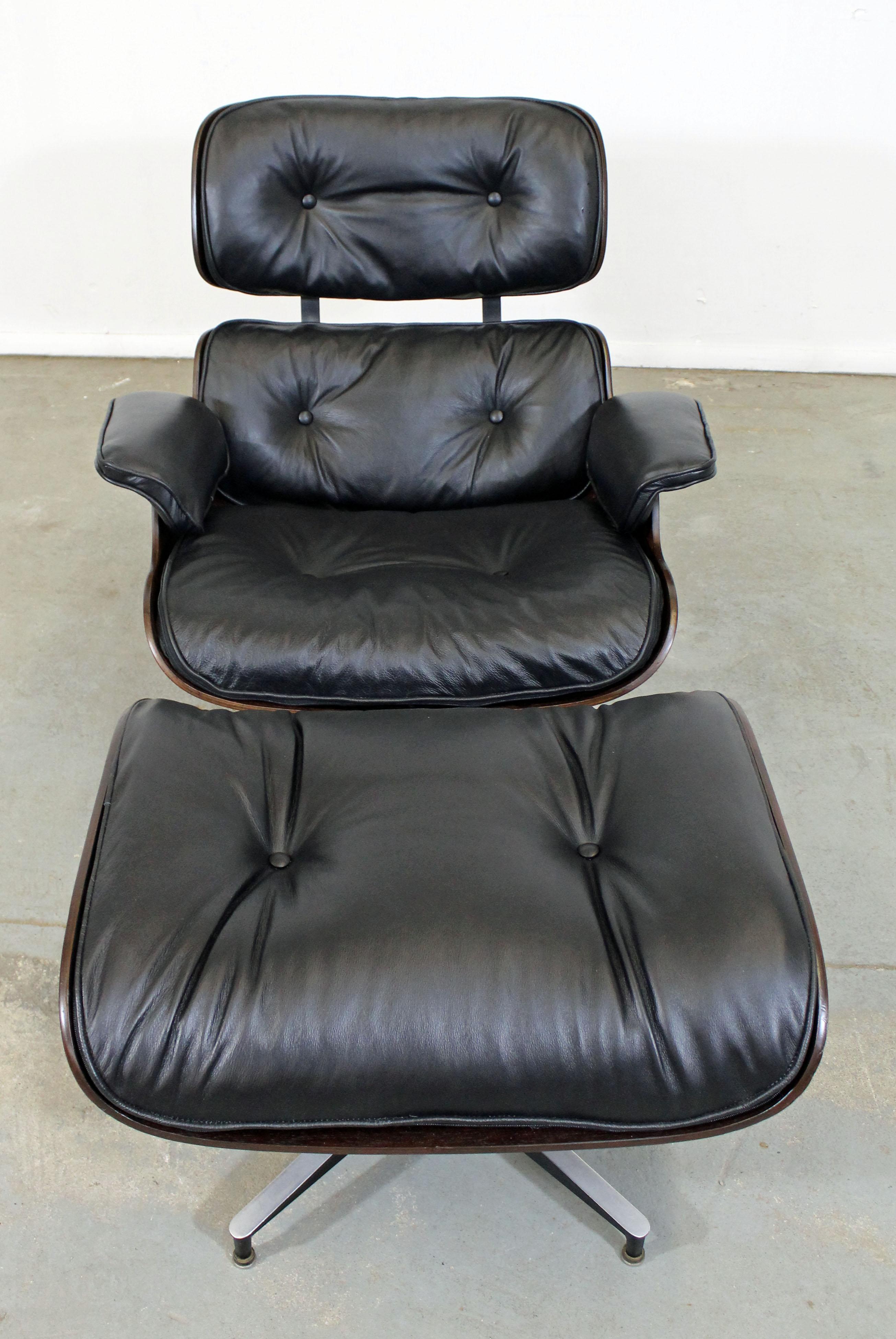 Mid-Century Modern Eames Herman Miller Rosewood Lounge Chair 670 & Ottoman 671 3