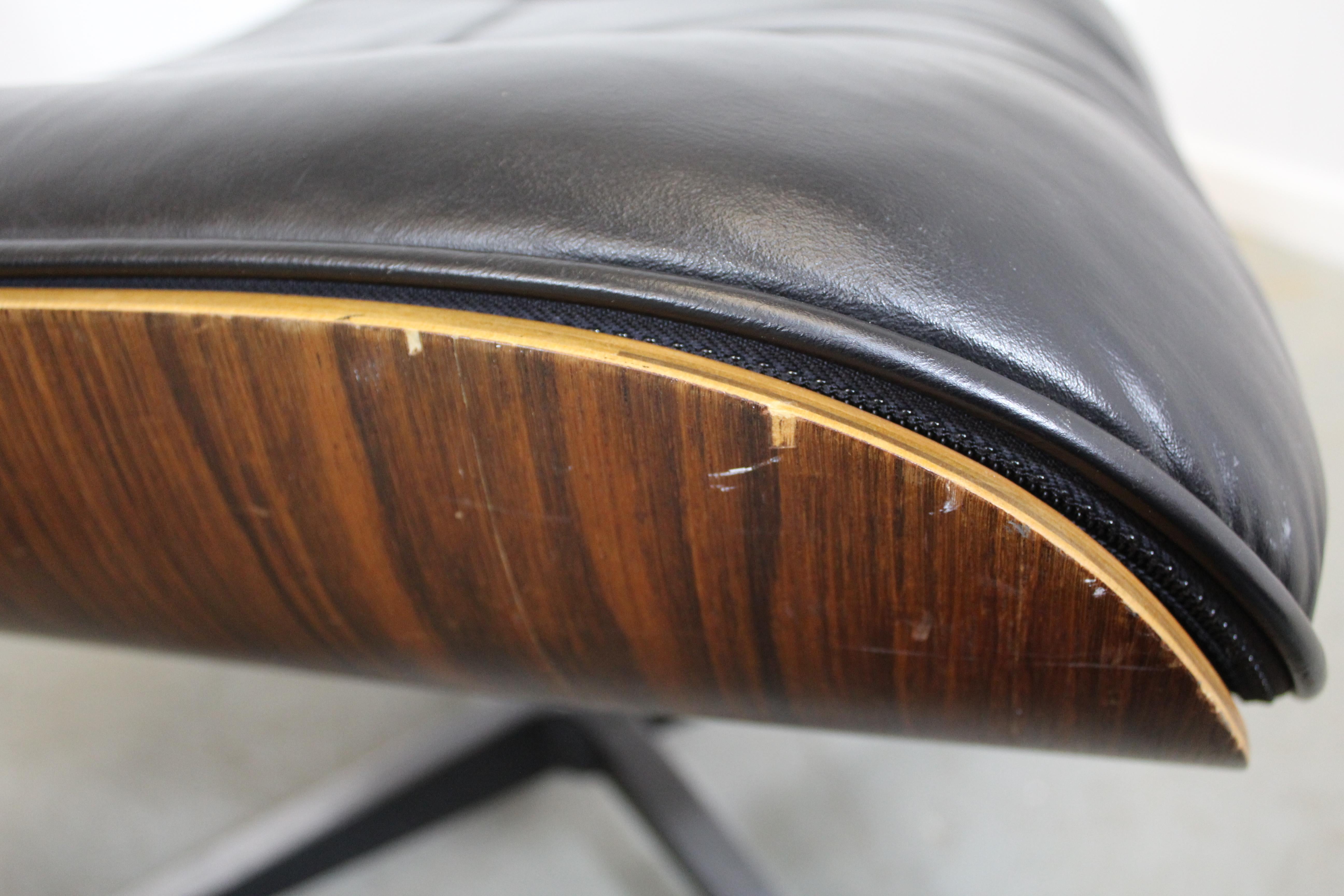 Mid-Century Modern Eames Herman Miller Rosewood Lounge Chair 670 & Ottoman 671 3