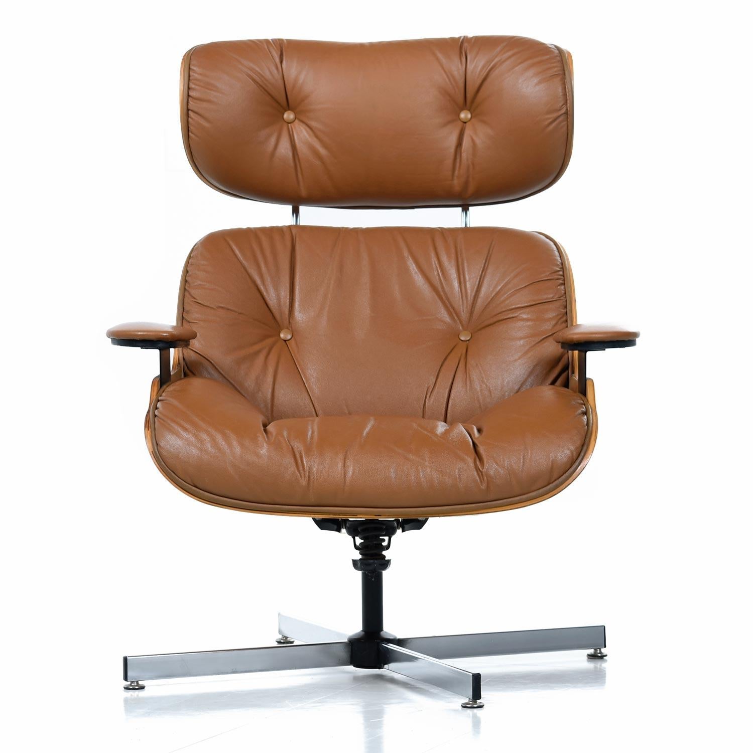 American Mid-Century Modern Eames Style Lounge Chair and Ottoman