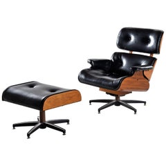 Fauteuil de relaxation de style Eames moderne du milieu du siècle dernier fabriqué au Canada