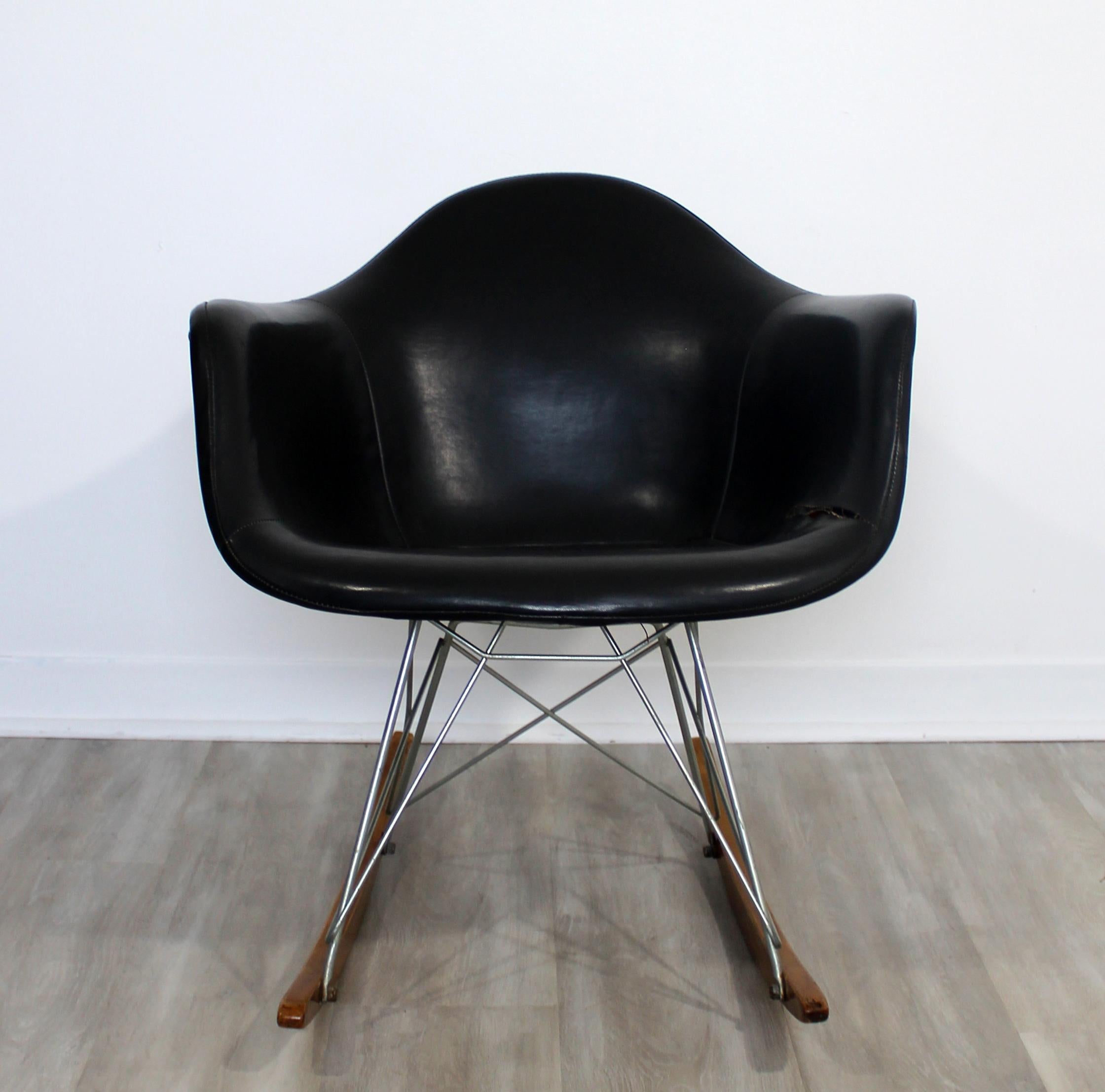 For your consideration is an incredible, early, Charles Eames rocking armchair, with an 