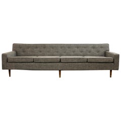Mid-Century Modern Early Milo Baughman Thayer Coggin Long Sofa Wood Legs, 1960s