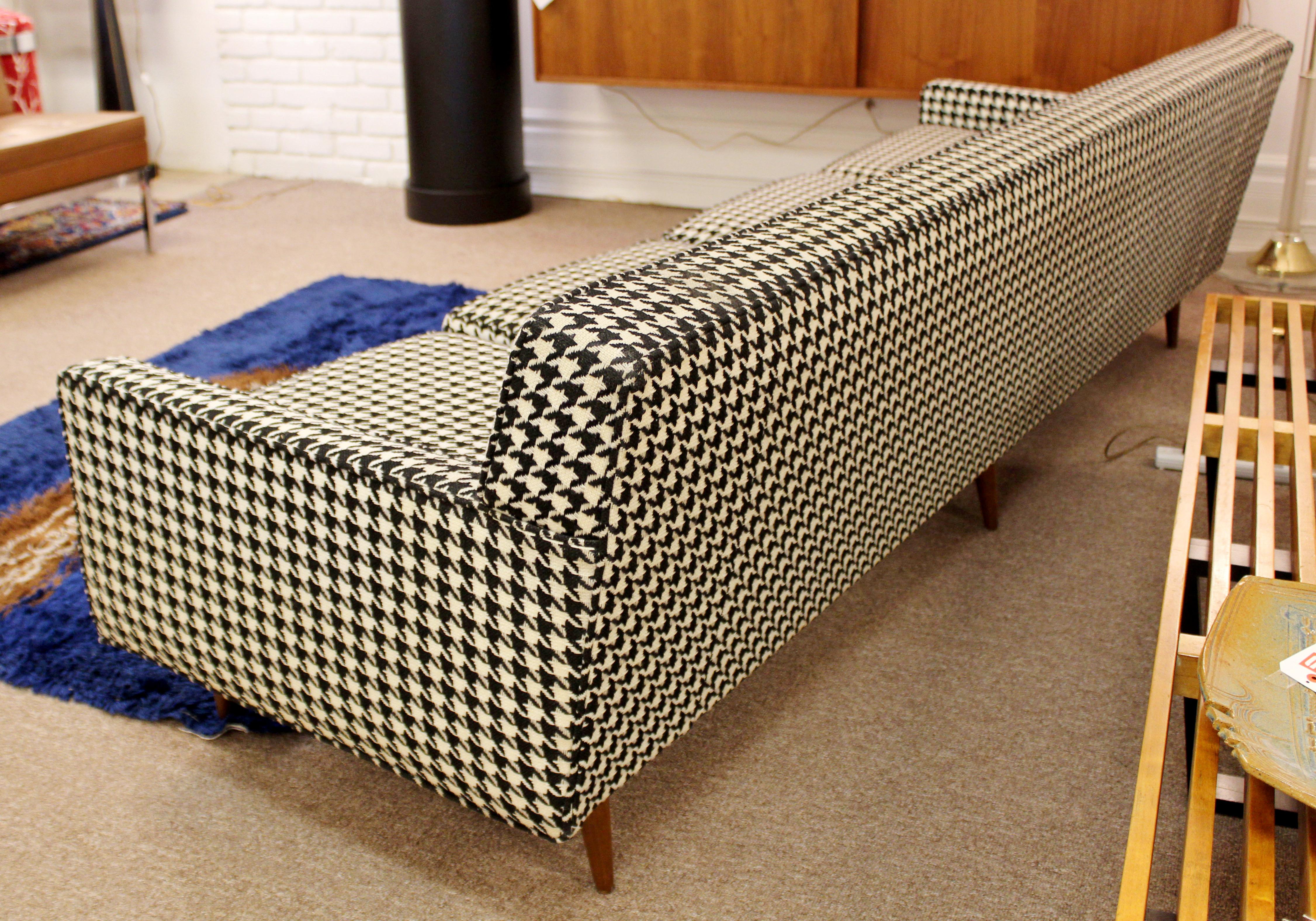 American Mid-Century Modern Early Rare Long Houndstooth Sofa Milo Baughman Thayer Coggin